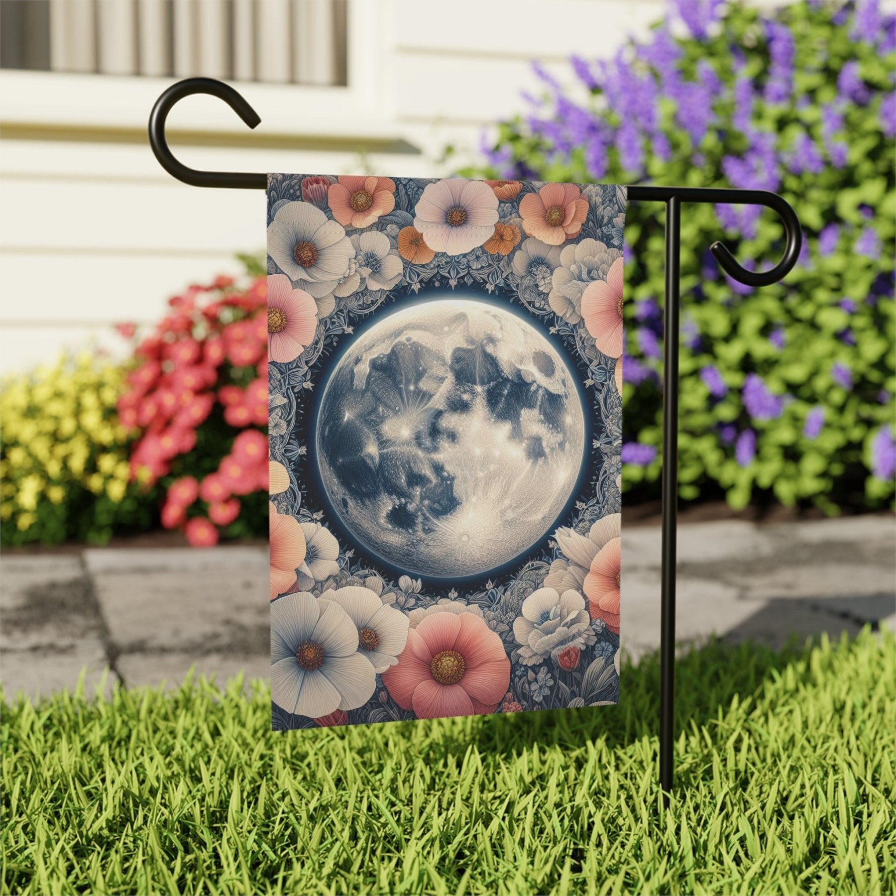 Garden Flag, Lawn Flag, House Flag, Home Flag, Moon [7] - Janlyn's Crafts