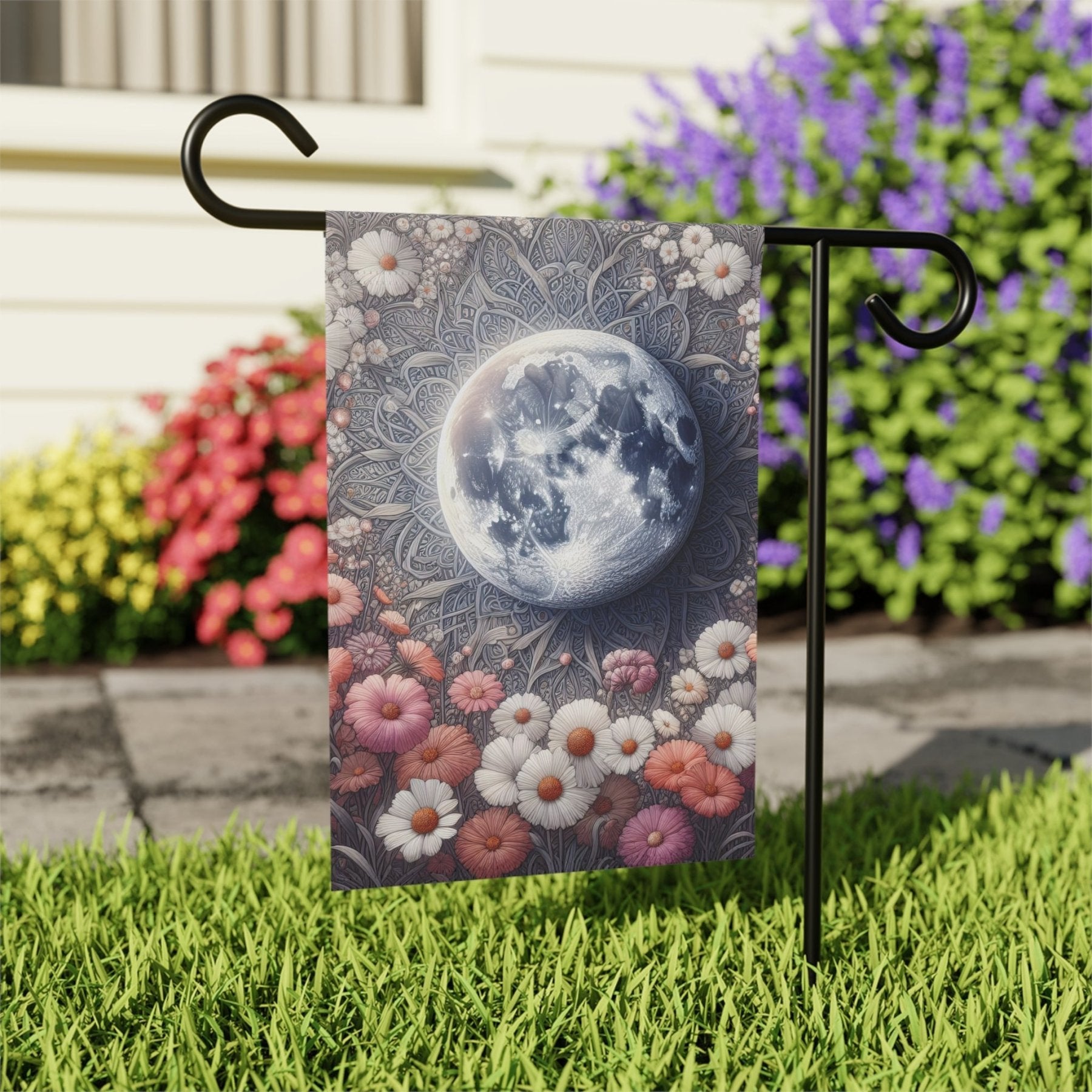 Garden Flag, Lawn Flag, House Flag, Home Flag, Moon [8] - Janlyn's Crafts