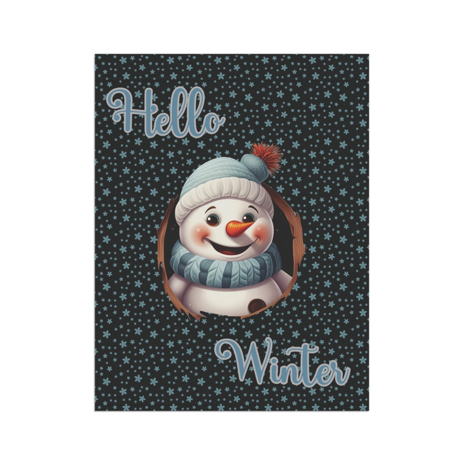 Garden Flag, Lawn Flag, House Flag, Home Flag, Winter Flag, Hello Winter, Black, Snowman 2 - Janlyn's Crafts