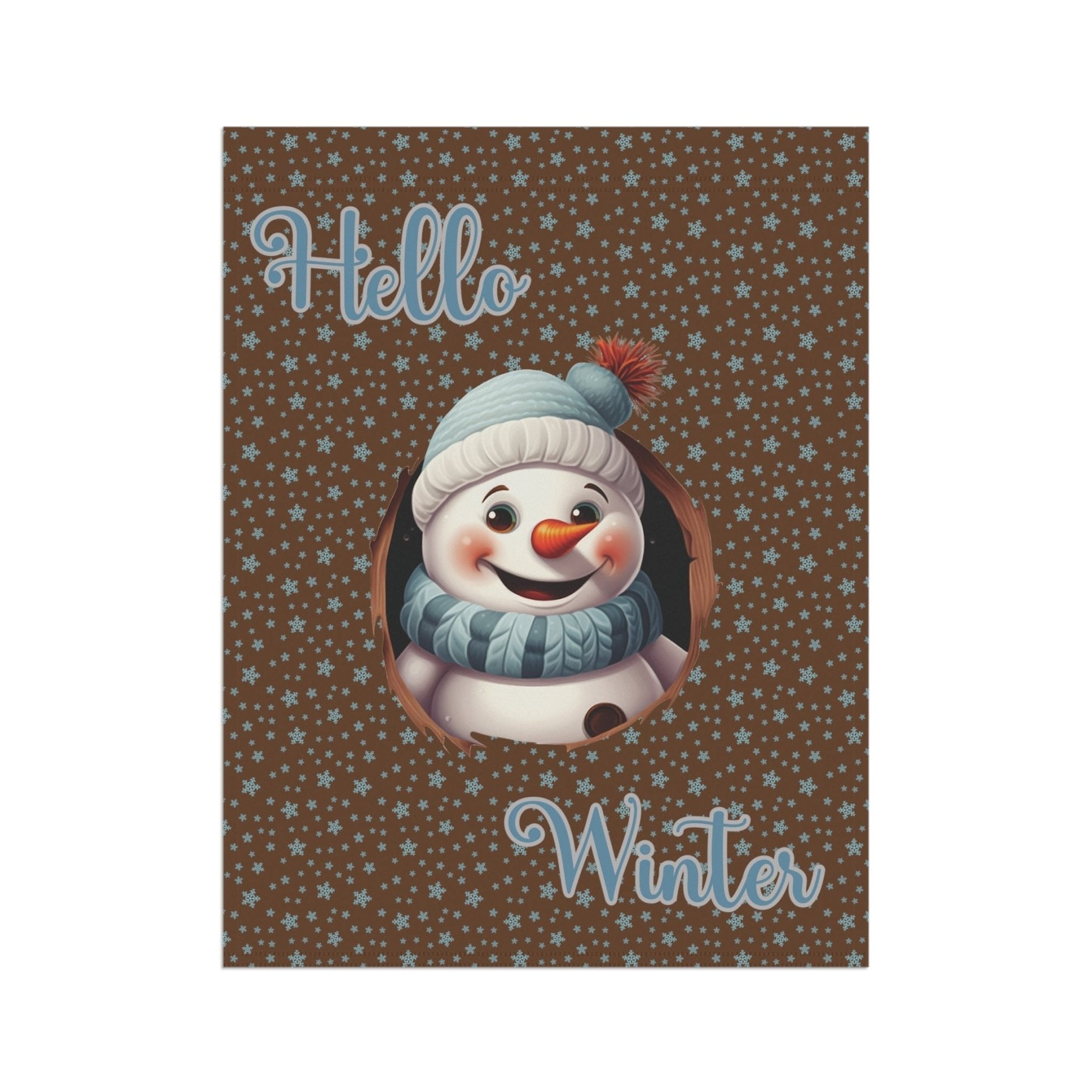 Garden Flag, Lawn Flag, House Flag, Home Flag, Winter Flag, Hello Winter, Brown, Snowman 2 - Janlyn's Crafts