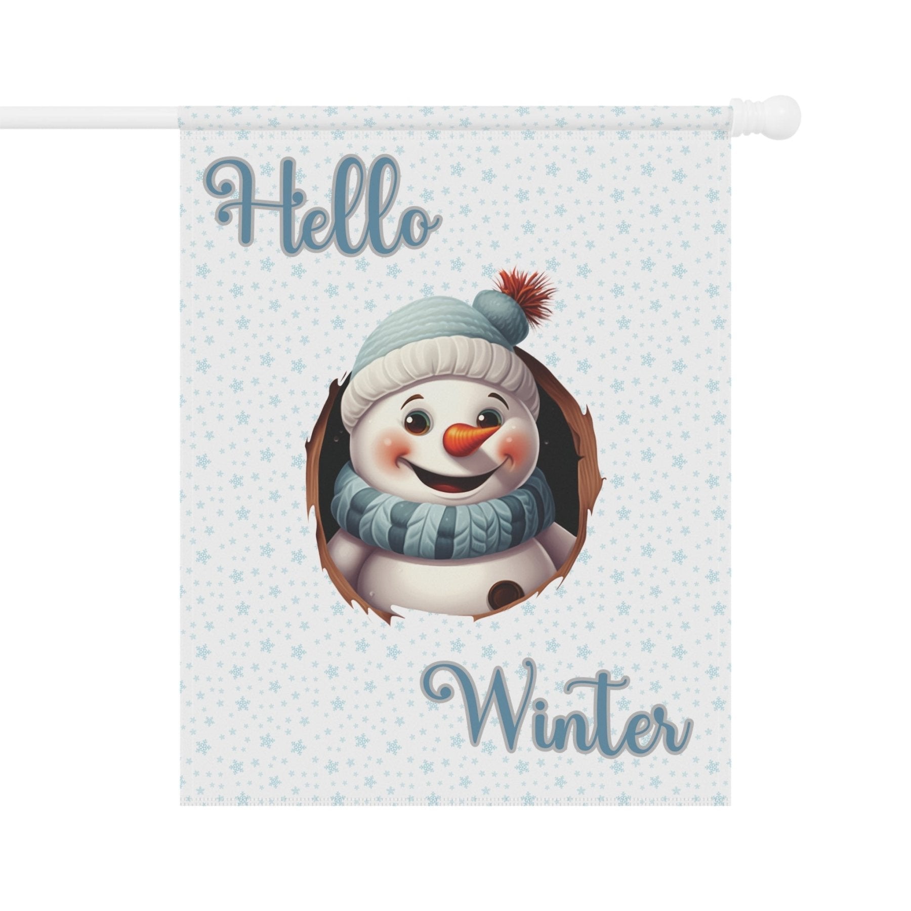 Garden Flag, Lawn Flag, House Flag, Home Flag, Winter Flag, Hello Winter, Snowman 2 - Janlyn's Crafts