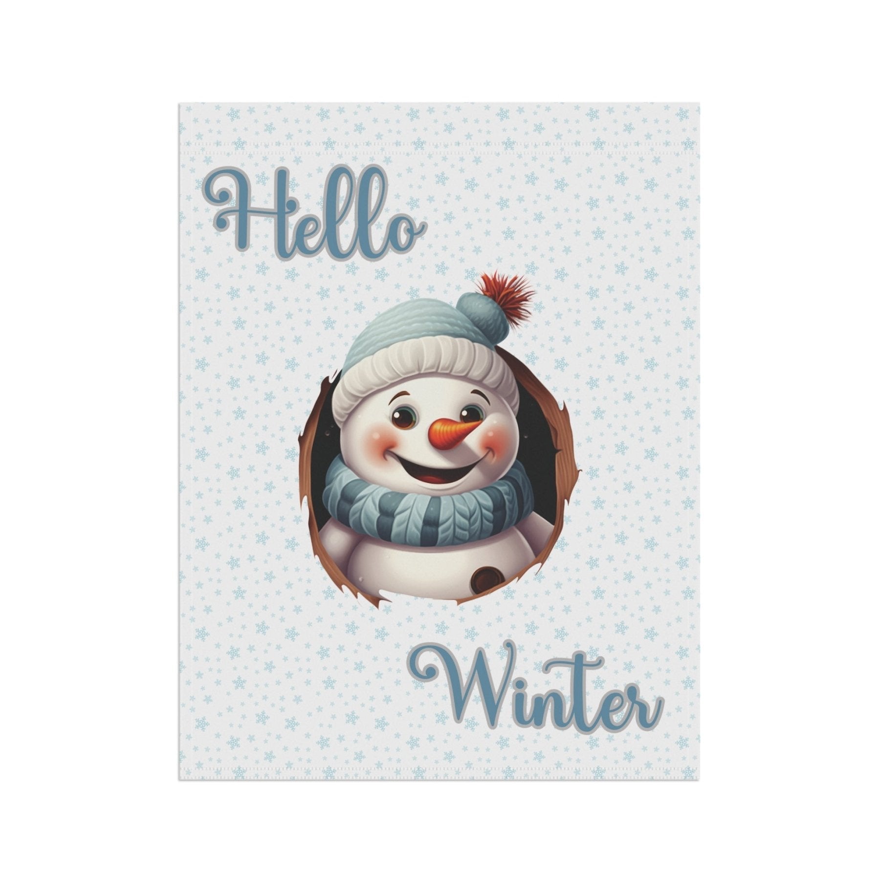 Garden Flag, Lawn Flag, House Flag, Home Flag, Winter Flag, Hello Winter, Snowman 2 - Janlyn's Crafts