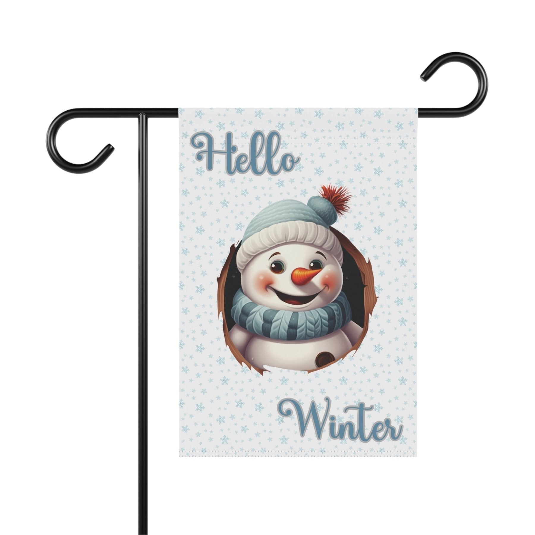 Garden Flag, Lawn Flag, House Flag, Home Flag, Winter Flag, Hello Winter, Snowman 2 - Janlyn's Crafts