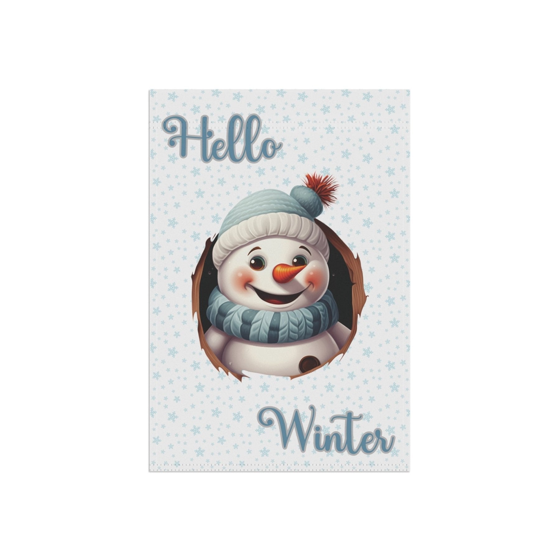 Garden Flag, Lawn Flag, House Flag, Home Flag, Winter Flag, Hello Winter, Snowman 2 - Janlyn's Crafts