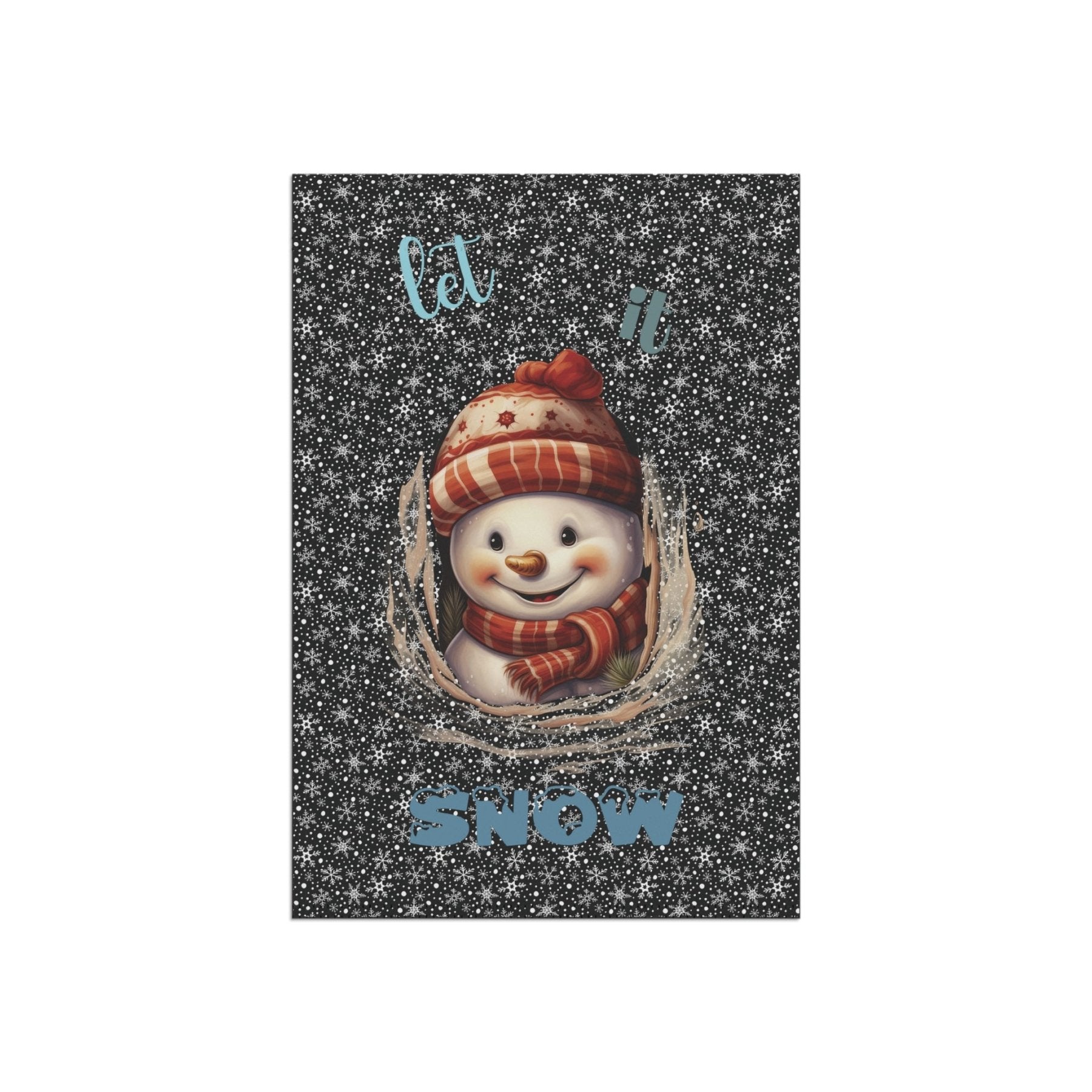 Garden Flag, Lawn Flag, House Flag, Home Flag, Winter Flag, Let it Snow, Black, Snowman 3 - Janlyn's Crafts