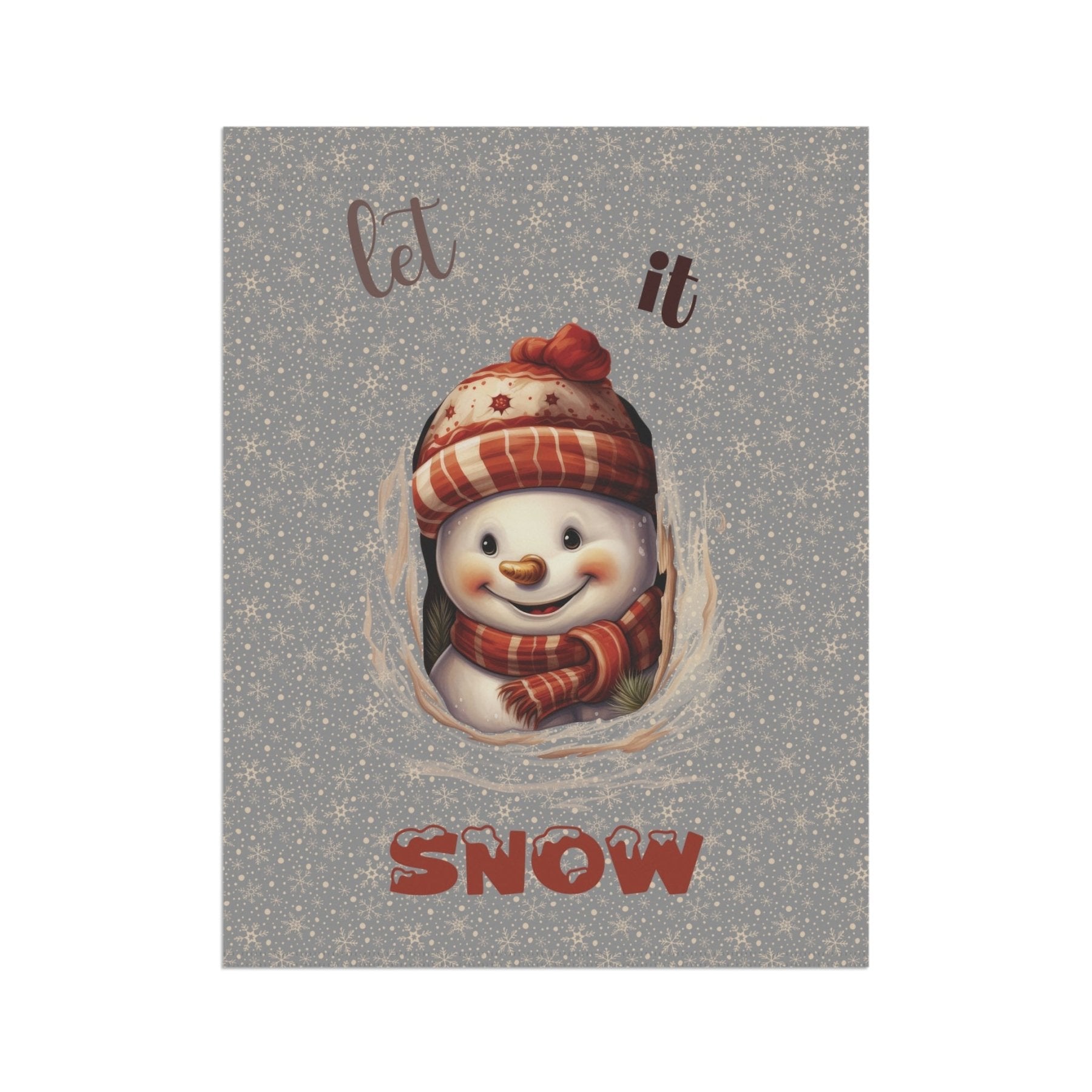 Garden Flag, Lawn Flag, House Flag, Home Flag, Winter Flag, Let it Snow, Gray, Snowman 3 - Janlyn's Crafts