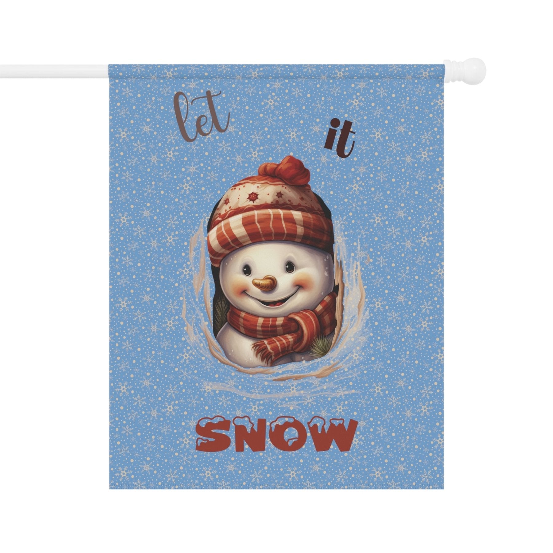 Garden Flag, Lawn Flag, House Flag, Home Flag, Winter Flag, Let it Snow, Light Blue, Snowman 3 - Janlyn's Crafts