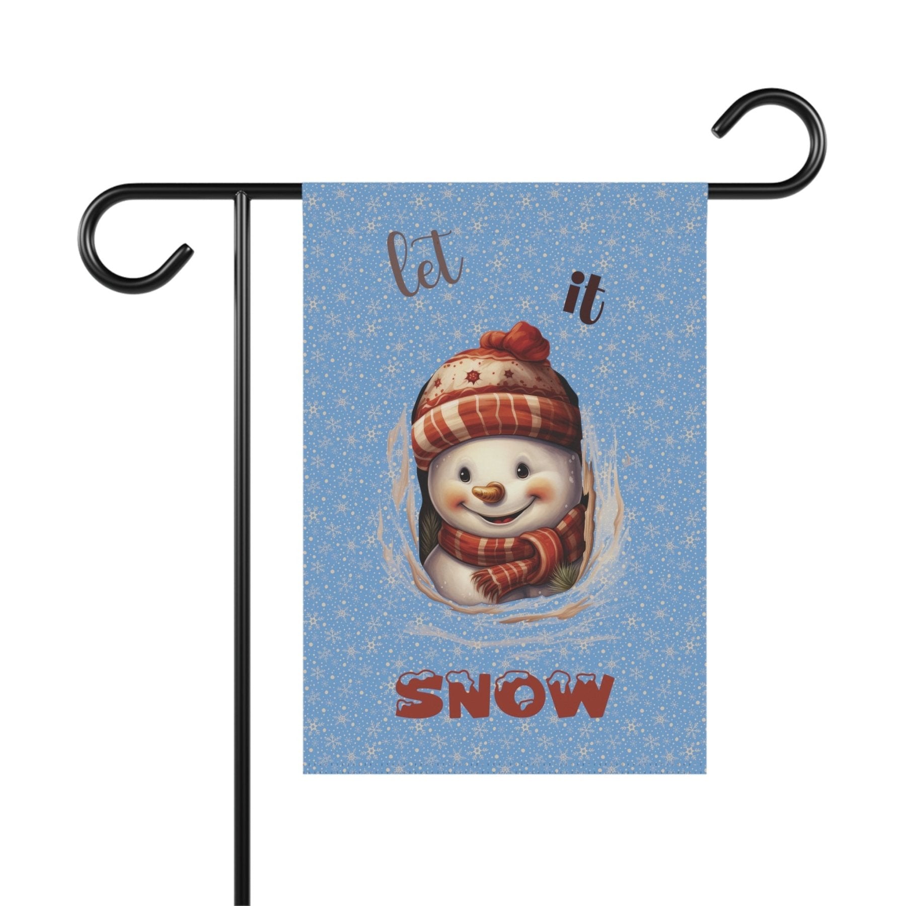 Garden Flag, Lawn Flag, House Flag, Home Flag, Winter Flag, Let it Snow, Light Blue, Snowman 3 - Janlyn's Crafts