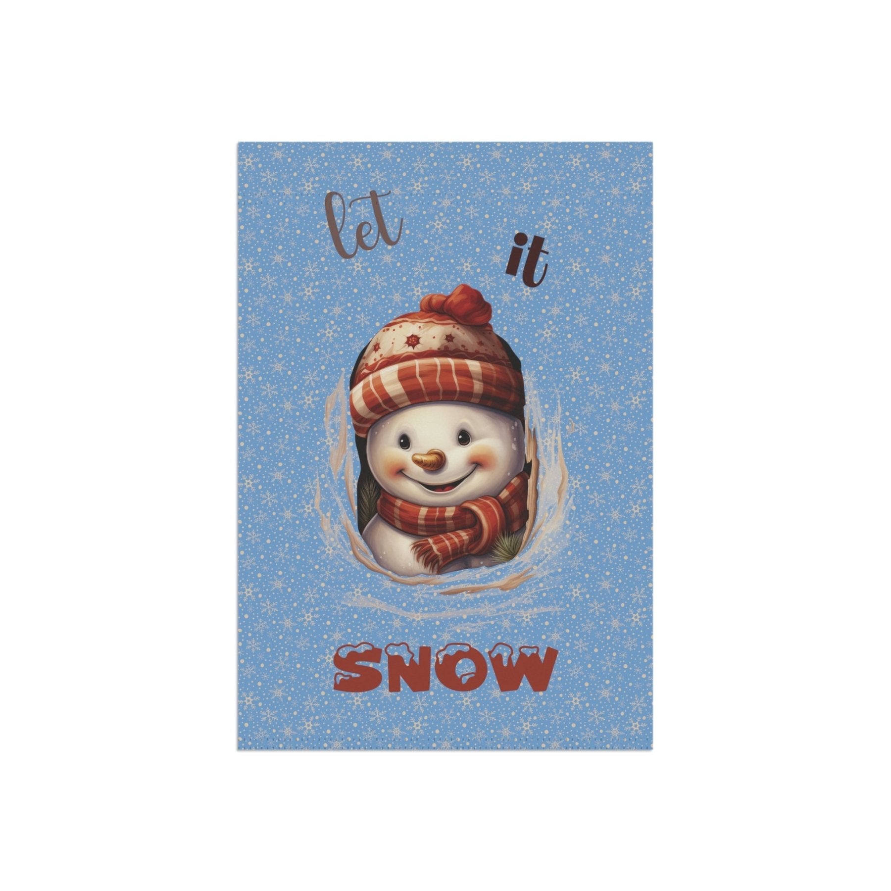 Garden Flag, Lawn Flag, House Flag, Home Flag, Winter Flag, Let it Snow, Light Blue, Snowman 3 - Janlyn's Crafts