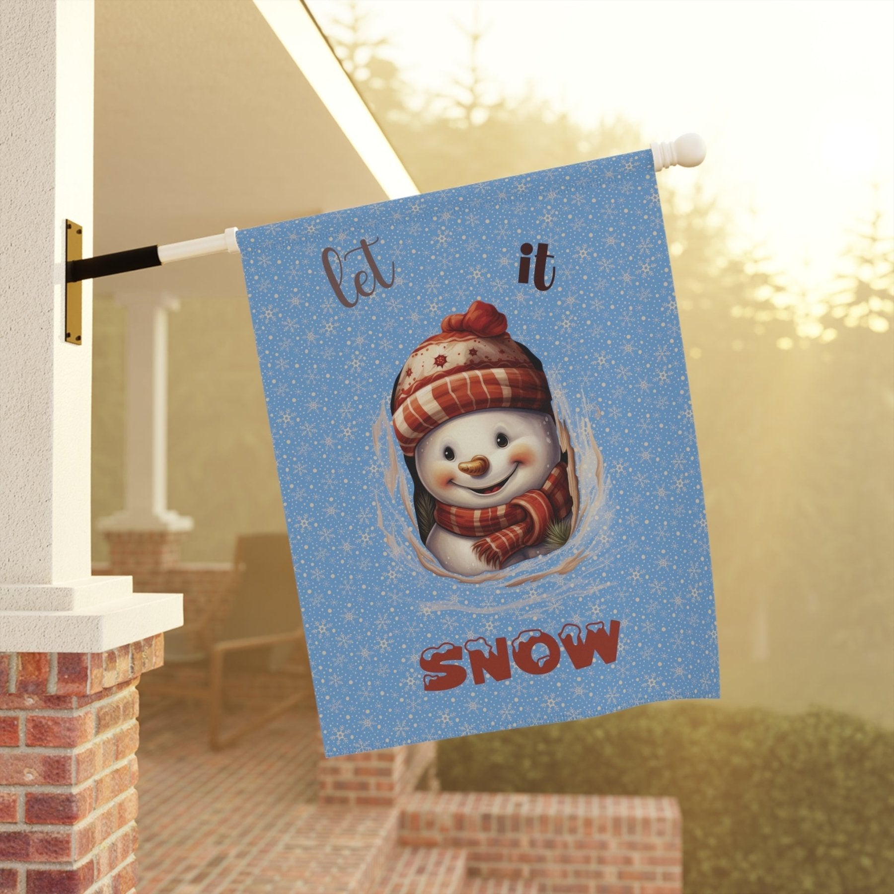 Garden Flag, Lawn Flag, House Flag, Home Flag, Winter Flag, Let it Snow, Light Blue, Snowman 3 - Janlyn's Crafts