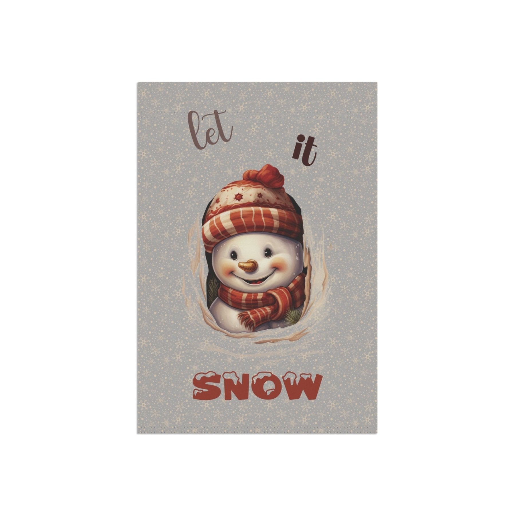 Garden Flag, Lawn Flag, House Flag, Home Flag, Winter Flag, Let it Snow, Light Gray, Snowman 3 - Janlyn's Crafts