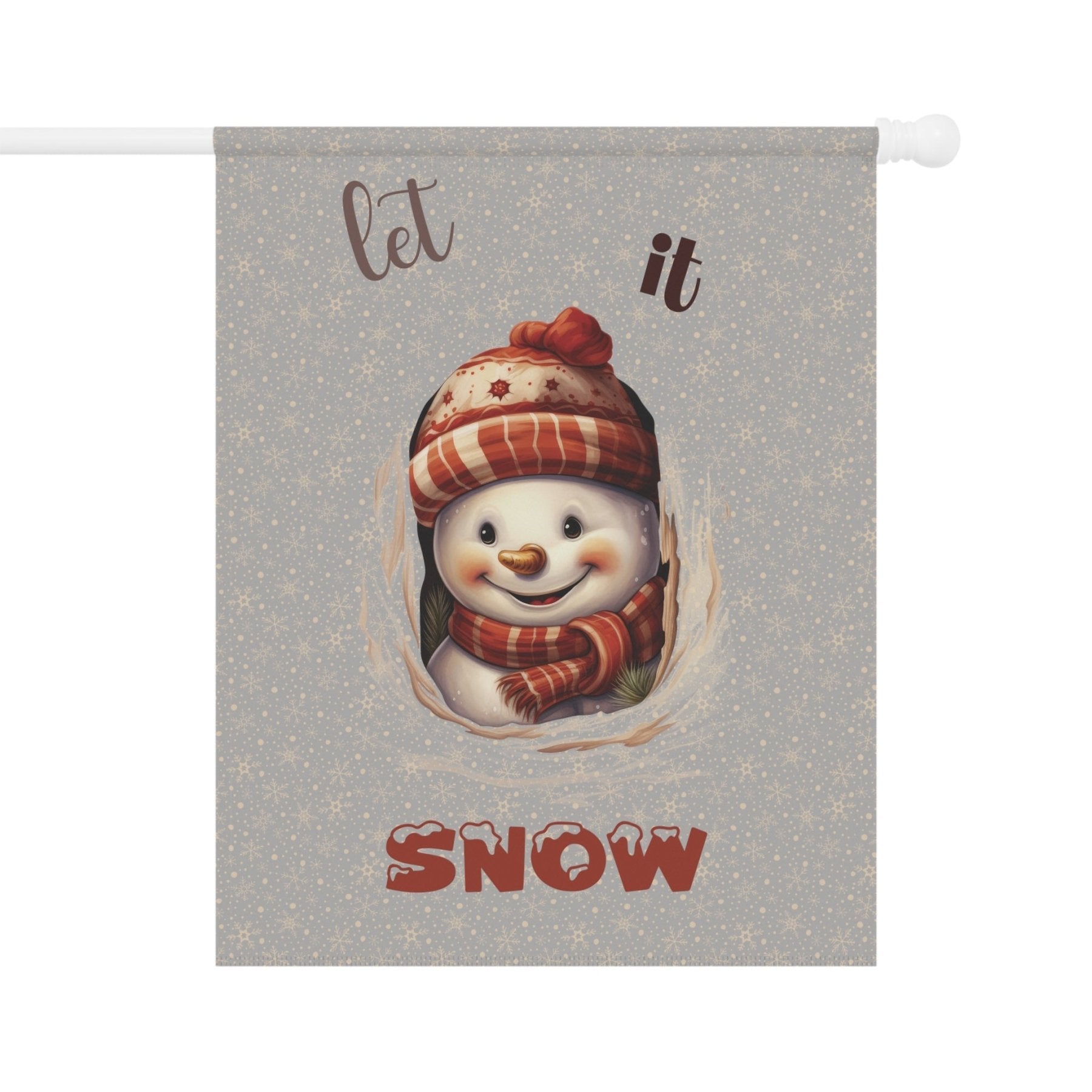 Garden Flag, Lawn Flag, House Flag, Home Flag, Winter Flag, Let it Snow, Light Gray, Snowman 3 - Janlyn's Crafts