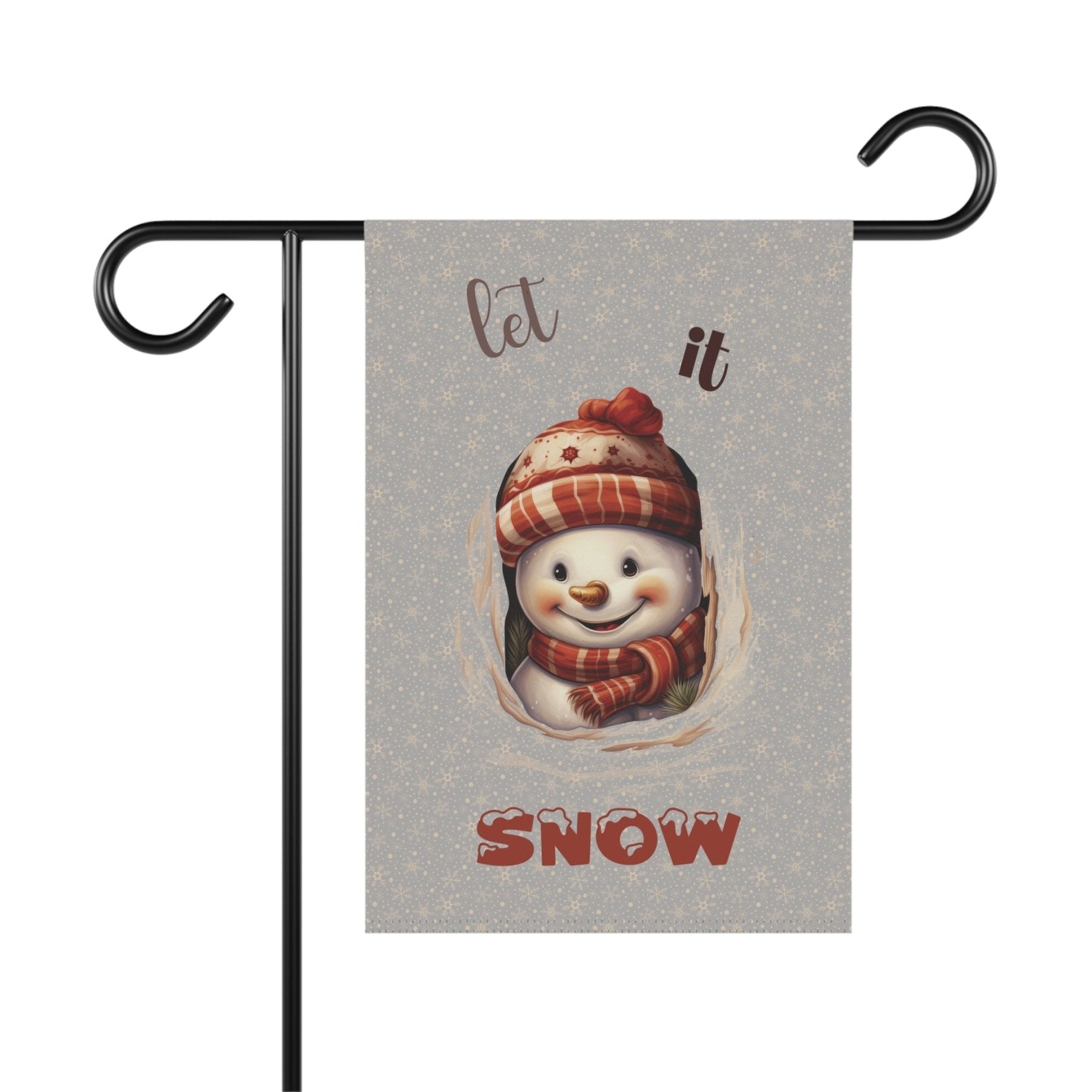 Garden Flag, Lawn Flag, House Flag, Home Flag, Winter Flag, Let it Snow, Light Gray, Snowman 3 - Janlyn's Crafts