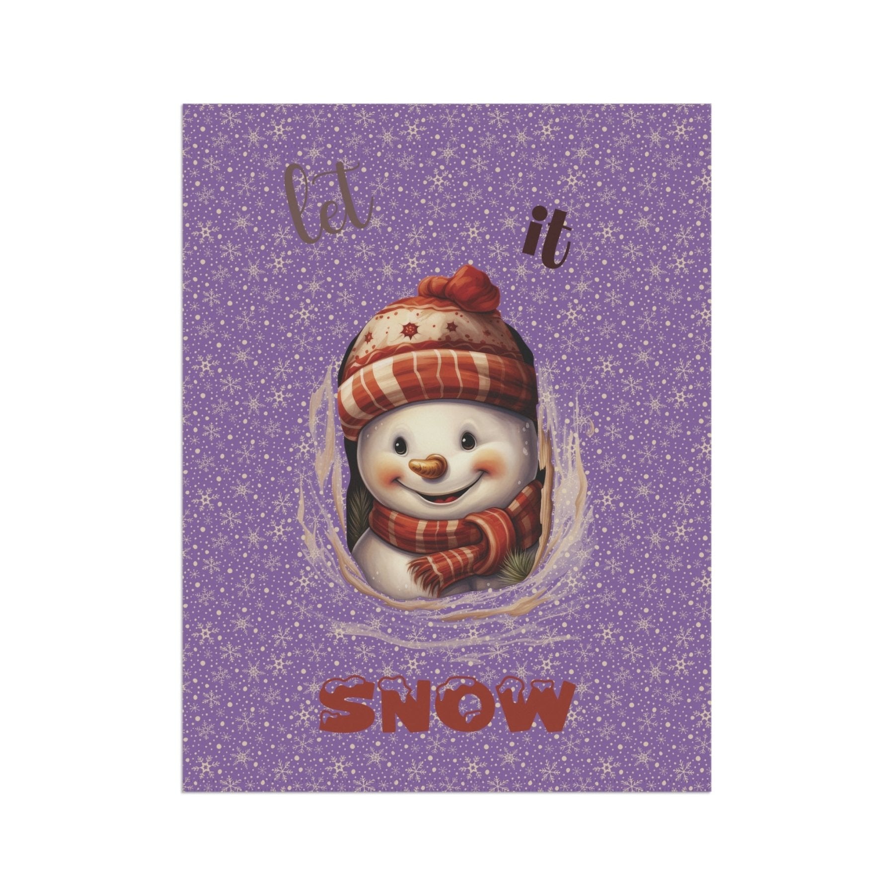 Garden Flag, Lawn Flag, House Flag, Home Flag, Winter Flag, Let it Snow, Light Purple, Snowman 3 - Janlyn's Crafts