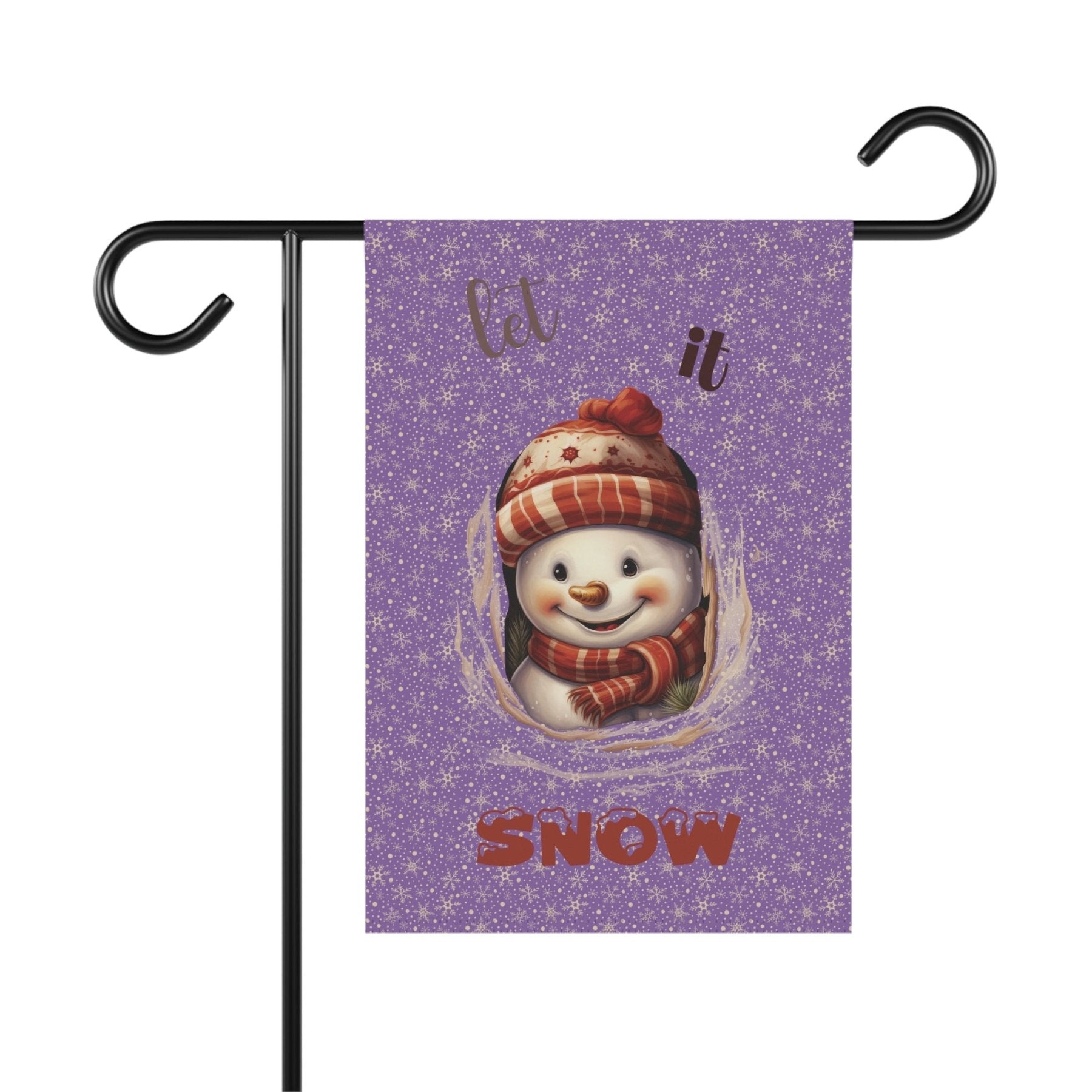 Garden Flag, Lawn Flag, House Flag, Home Flag, Winter Flag, Let it Snow, Light Purple, Snowman 3 - Janlyn's Crafts