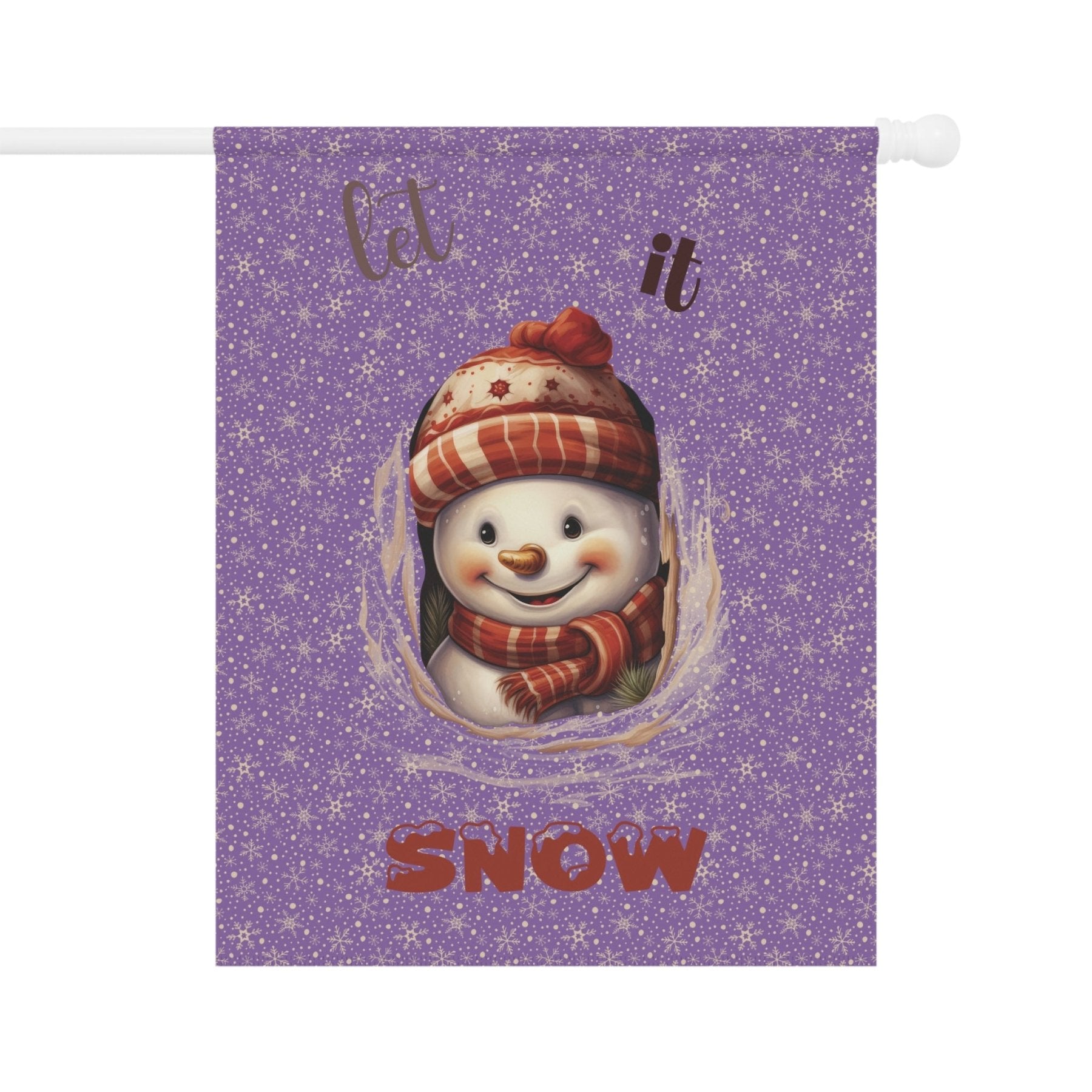 Garden Flag, Lawn Flag, House Flag, Home Flag, Winter Flag, Let it Snow, Light Purple, Snowman 3 - Janlyn's Crafts