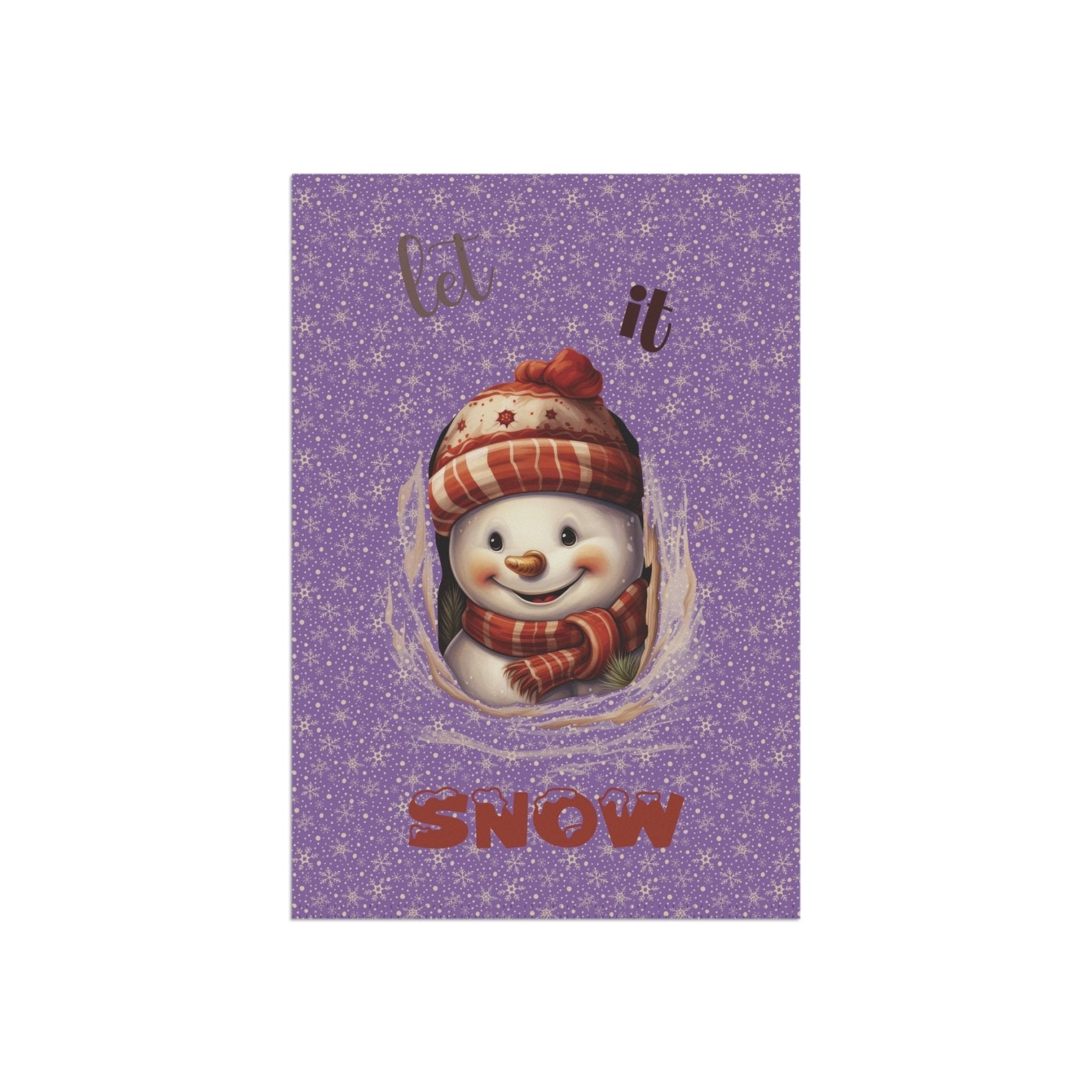 Garden Flag, Lawn Flag, House Flag, Home Flag, Winter Flag, Let it Snow, Light Purple, Snowman 3 - Janlyn's Crafts