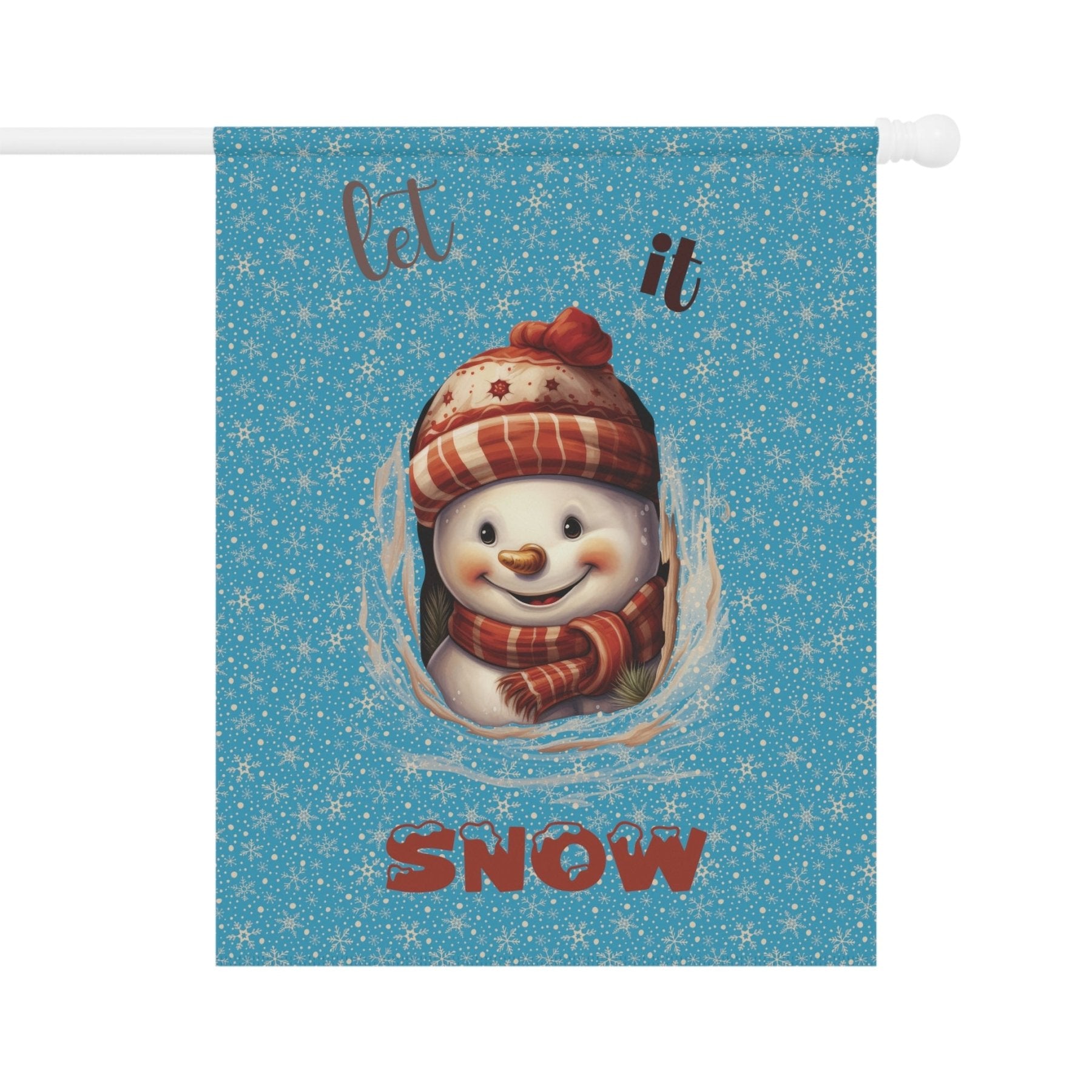 Garden Flag, Lawn Flag, House Flag, Home Flag, Winter Flag, Let it Snow, Turquoise, Snowman 3 - Janlyn's Crafts