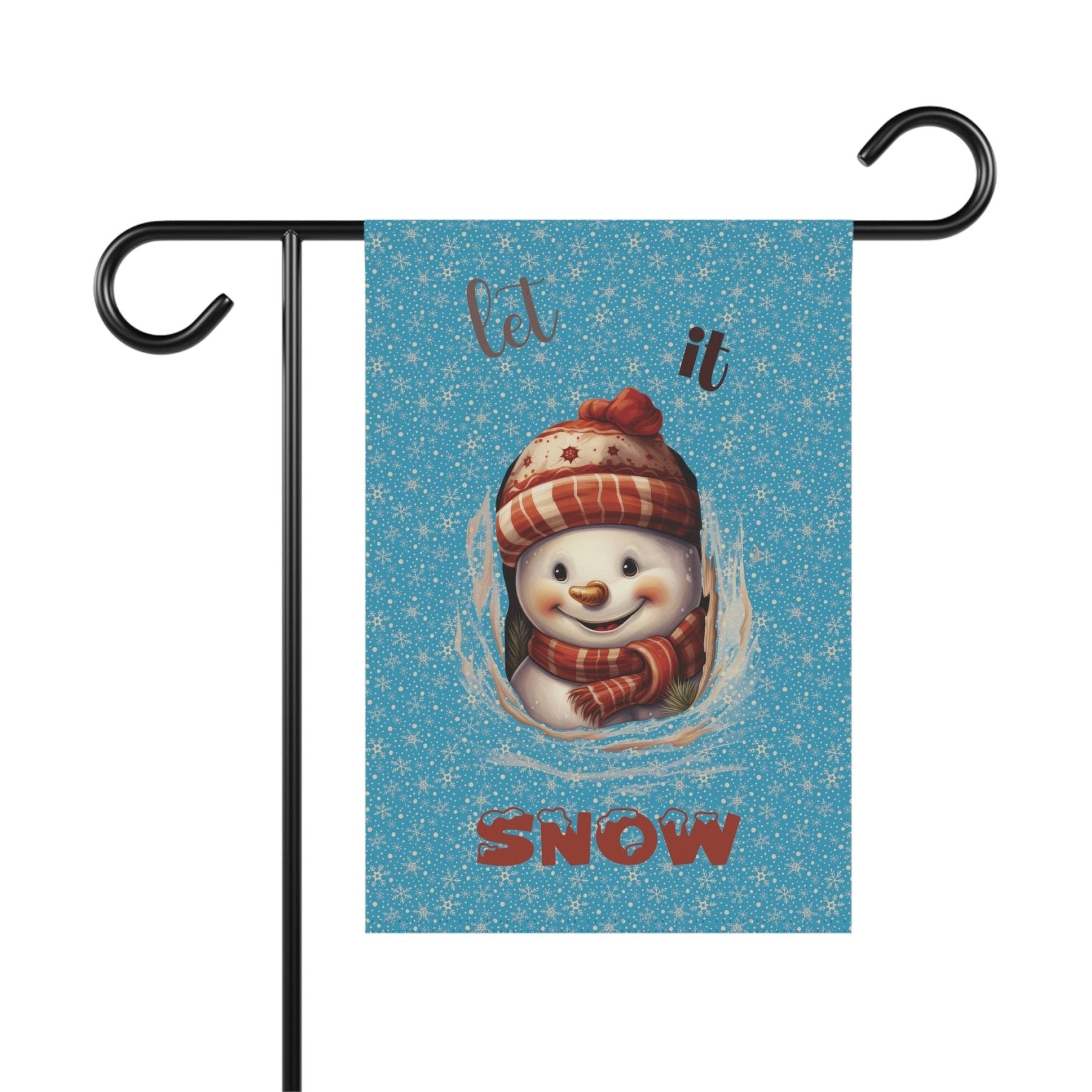 Garden Flag, Lawn Flag, House Flag, Home Flag, Winter Flag, Let it Snow, Turquoise, Snowman 3 - Janlyn's Crafts