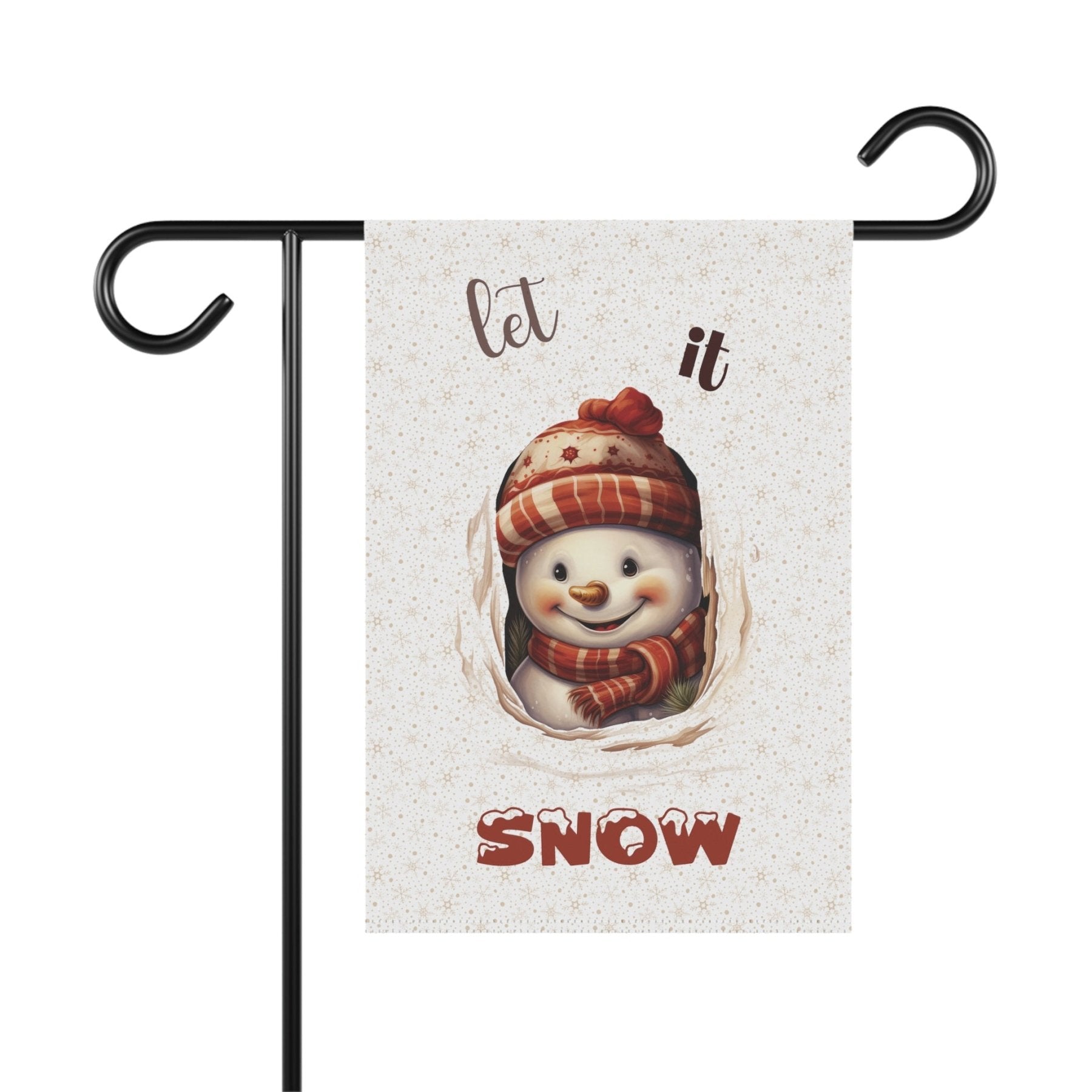 Garden Flag, Lawn Flag, House Flag, Home Flag, Winter Flag, Let it Snow, White, Snowman 3 - Janlyn's Crafts