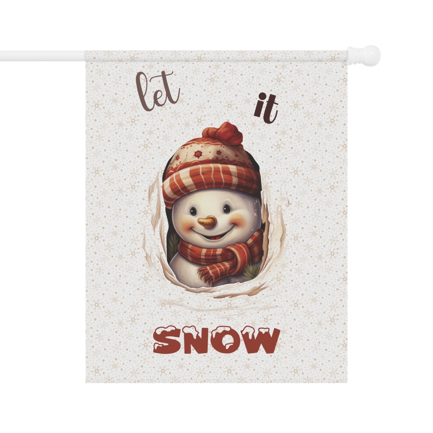 Garden Flag, Lawn Flag, House Flag, Home Flag, Winter Flag, Let it Snow, White, Snowman 3 - Janlyn's Crafts