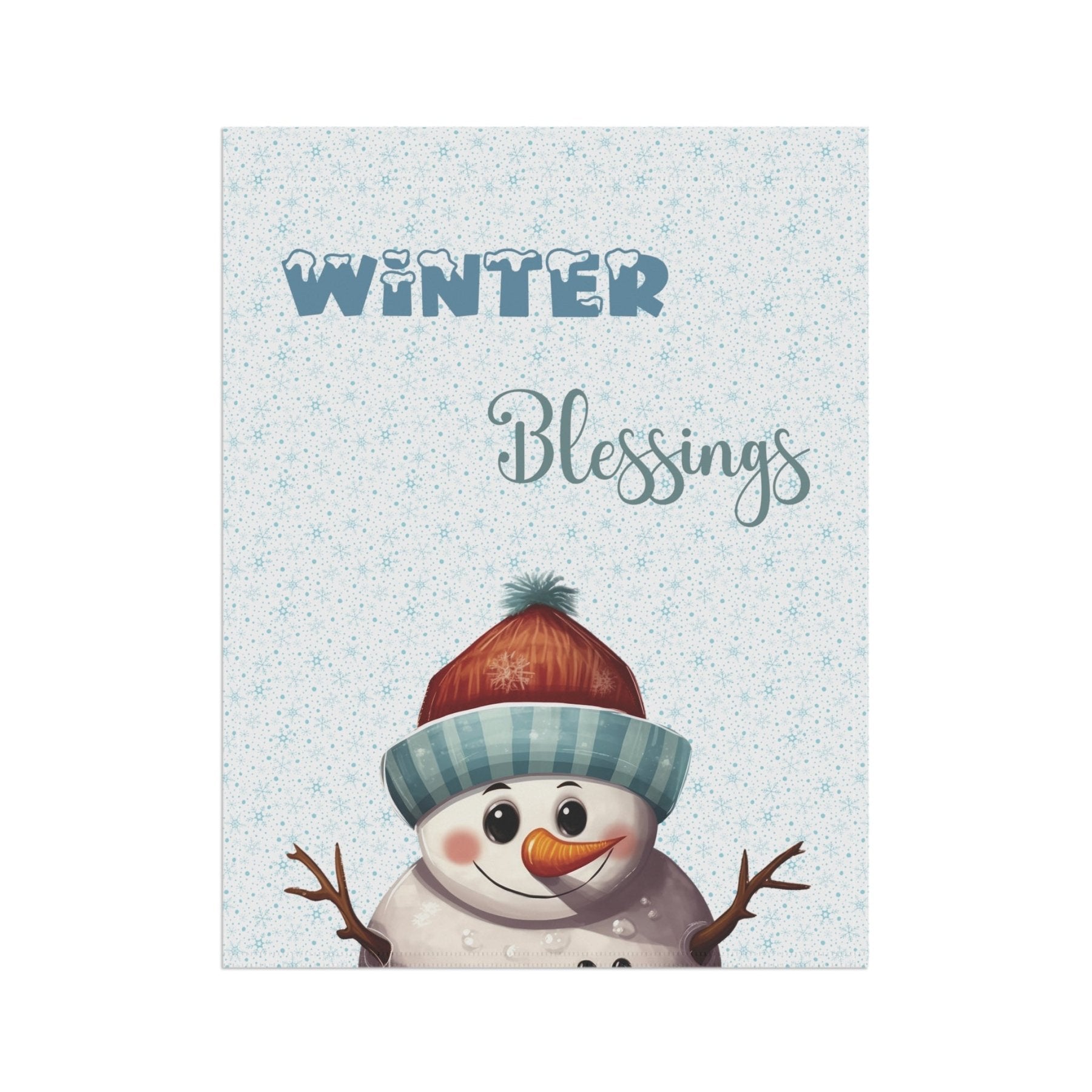 Garden Flag, Lawn Flag, House Flag, Home Flag, Winter Flag, Winter Blessings, Snowman 4 - Janlyn's Crafts