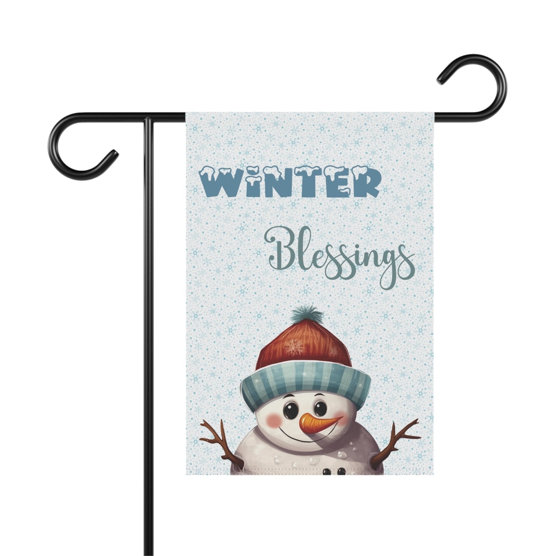 Garden Flag, Lawn Flag, House Flag, Home Flag, Winter Flag, Winter Blessings, Snowman 4 - Janlyn's Crafts