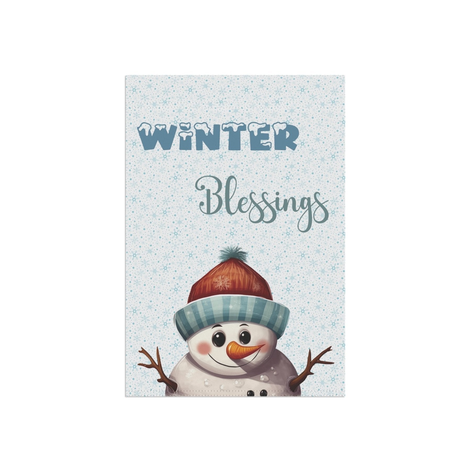 Garden Flag, Lawn Flag, House Flag, Home Flag, Winter Flag, Winter Blessings, Snowman 4 - Janlyn's Crafts