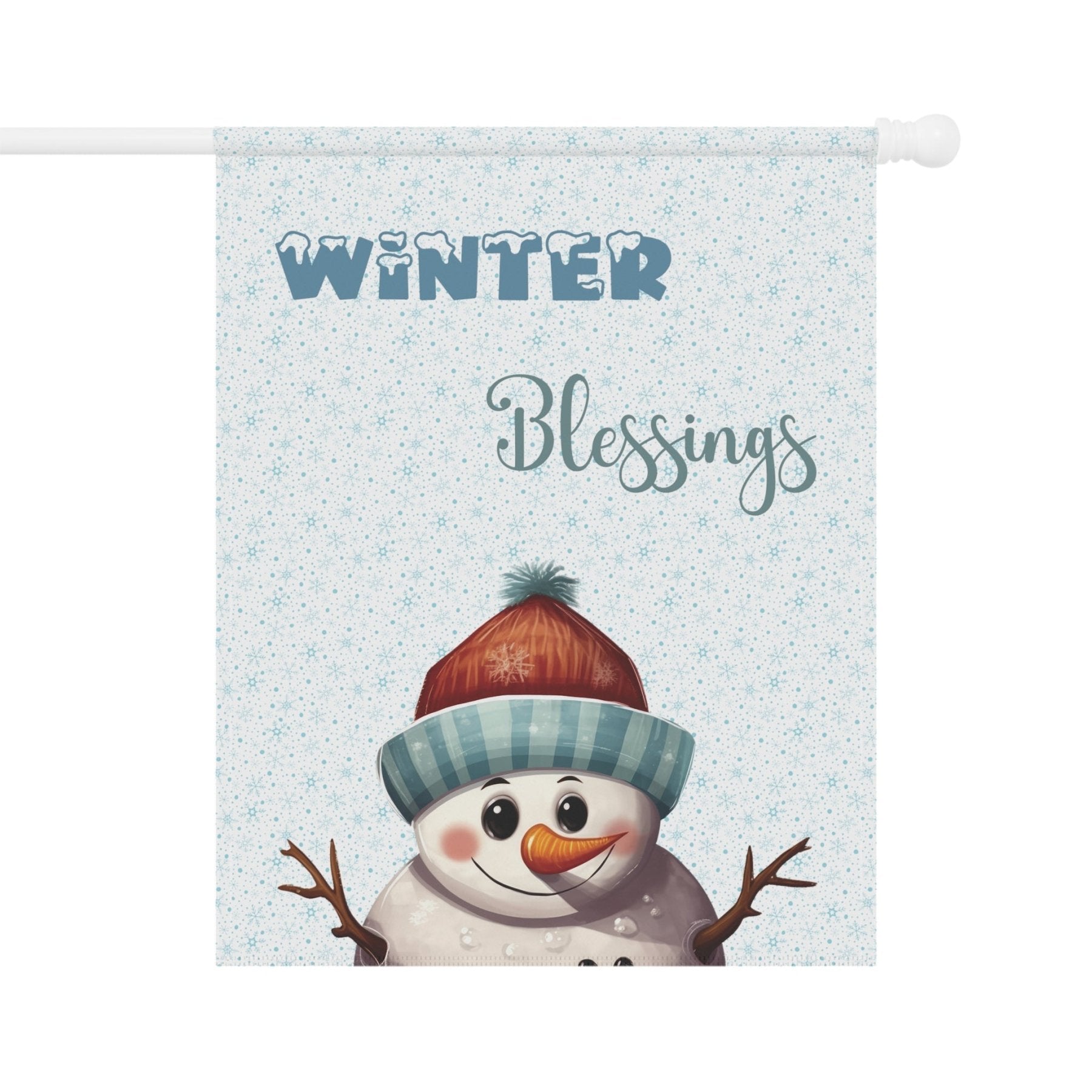 Garden Flag, Lawn Flag, House Flag, Home Flag, Winter Flag, Winter Blessings, Snowman 4 - Janlyn's Crafts