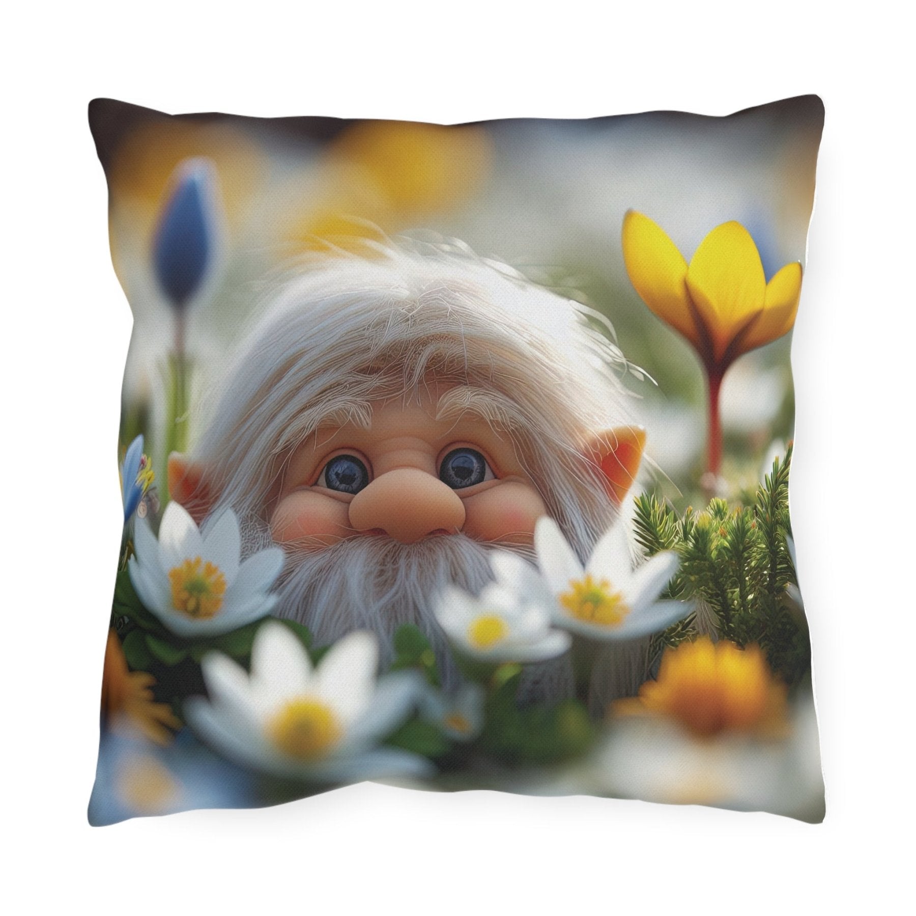 Gnome & Flowers Outdoor Pillow, Qty 1, (20) - Janlyn's Crafts