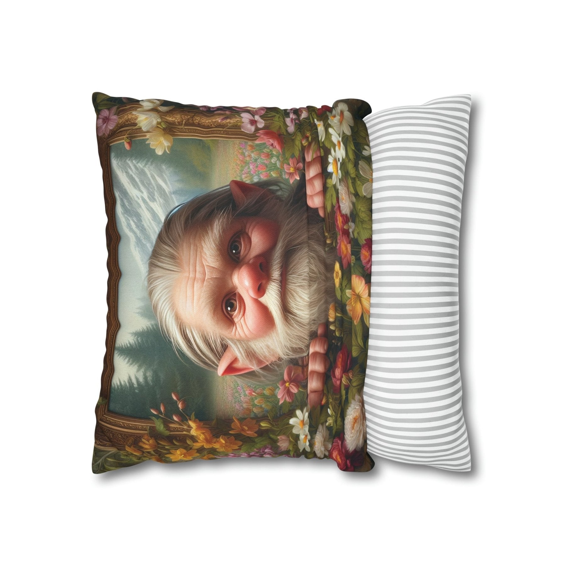 Gnome & Flowers Throw Pillow Cover, Throw Pillow Case, Qty 1, (11) - Janlyn's Crafts