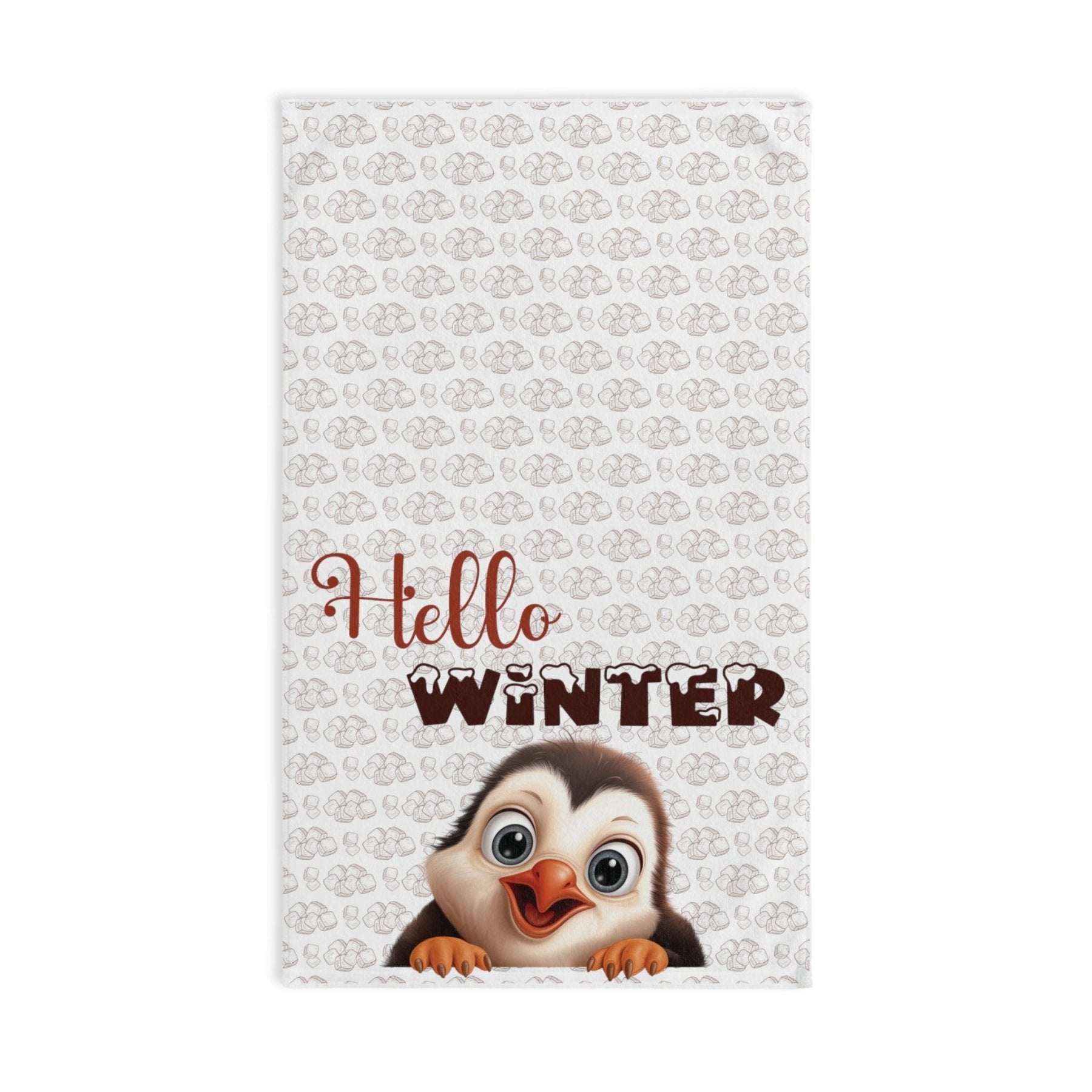 Hand Towel, Penguin, Winter, Hello Winter - Janlyn's Crafts