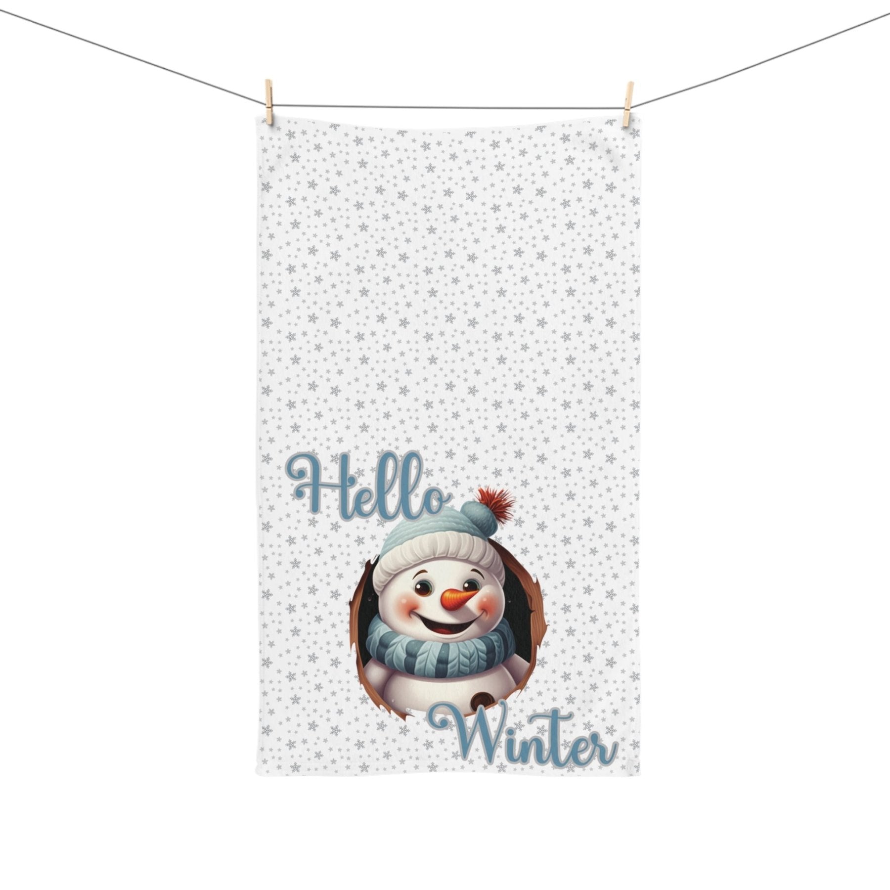 Hand Towel, Snowman, Winter, Hello Winter, Snowman 2 - Janlyn's Crafts