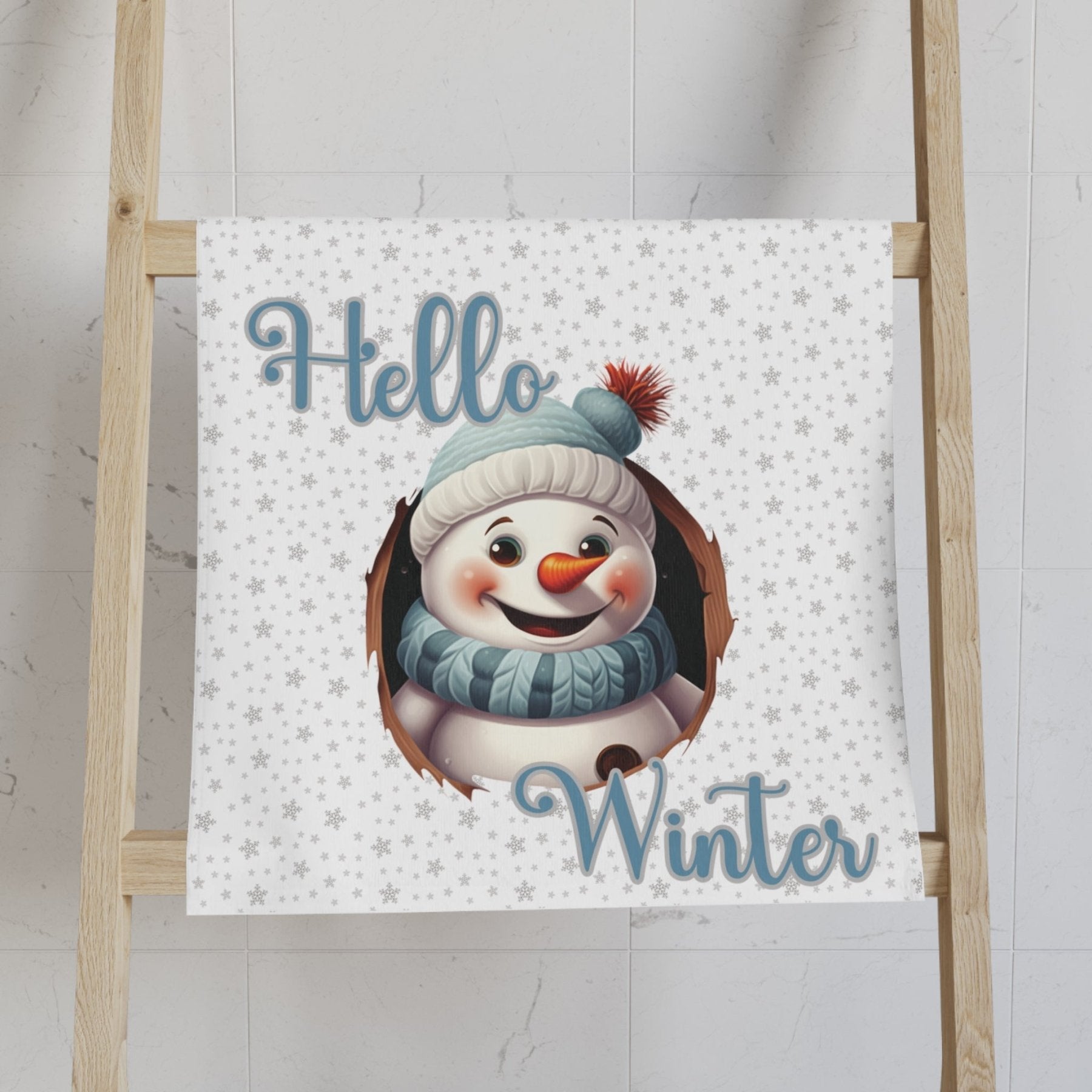 Hand Towel, Snowman, Winter, Hello Winter, Snowman 2 - Janlyn's Crafts