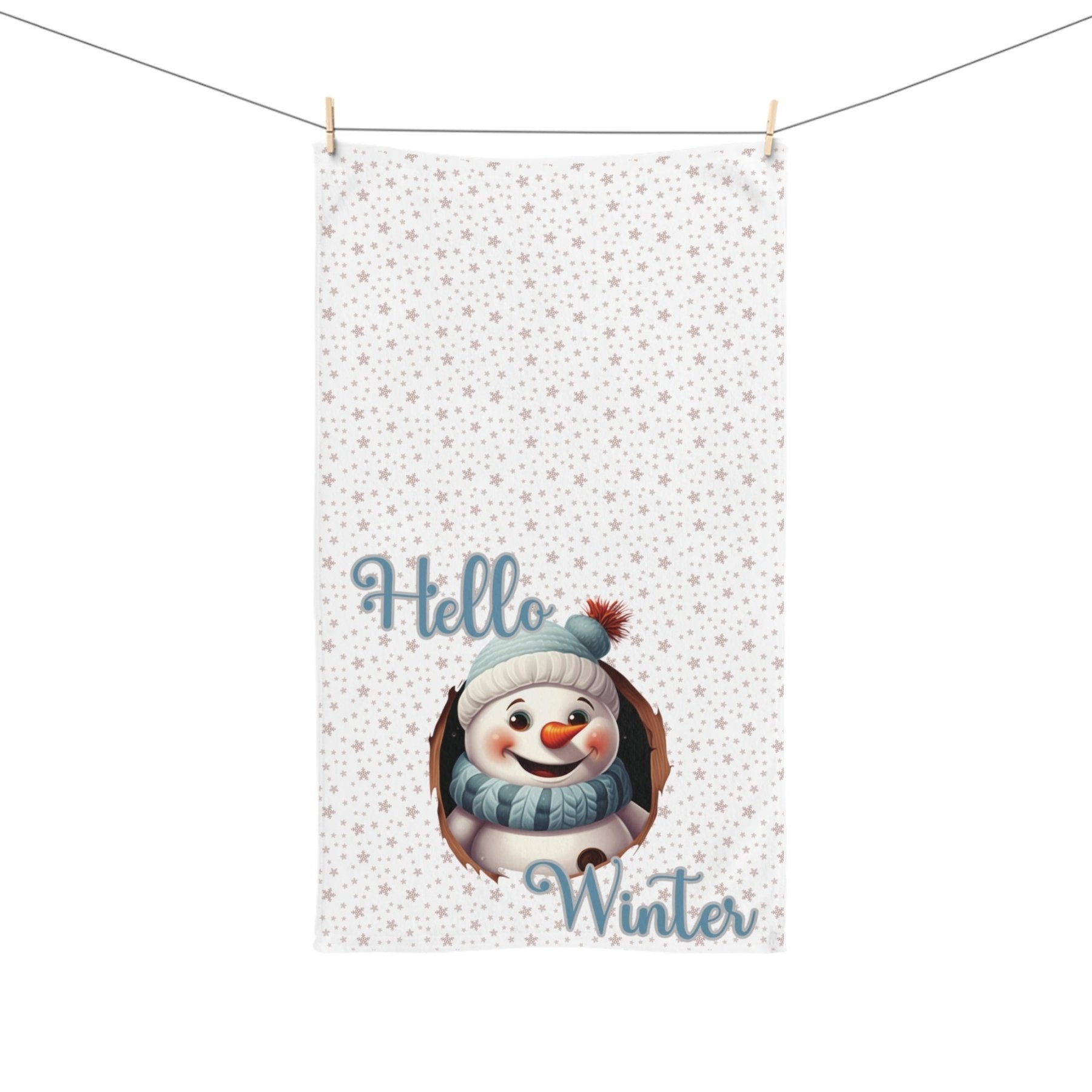 Hand Towel, Snowman, Winter, Hello Winter, Snowman 2 - Janlyn's Crafts