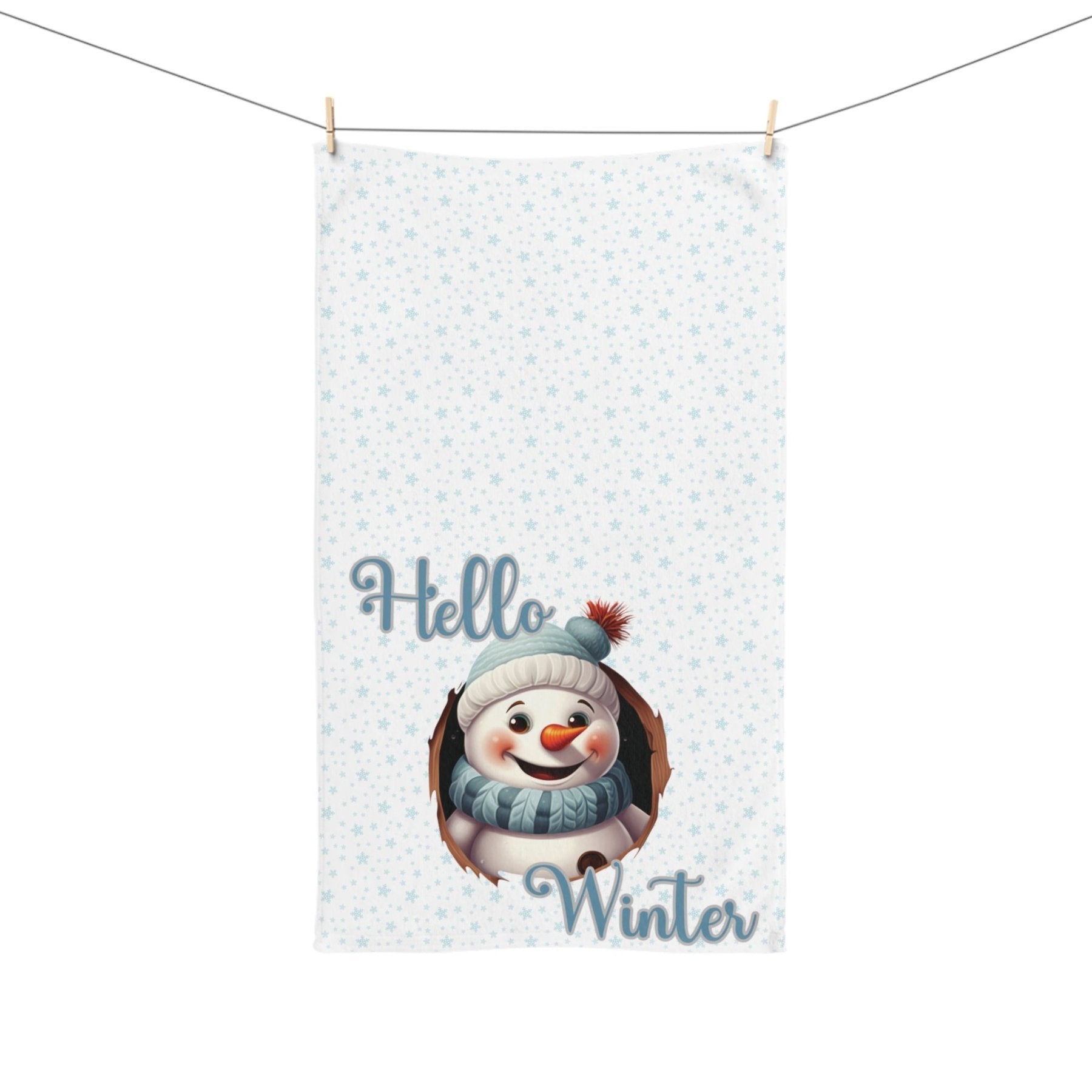 Hand Towel, Snowman, Winter, Hello Winter, Snowman 2 - Janlyn's Crafts