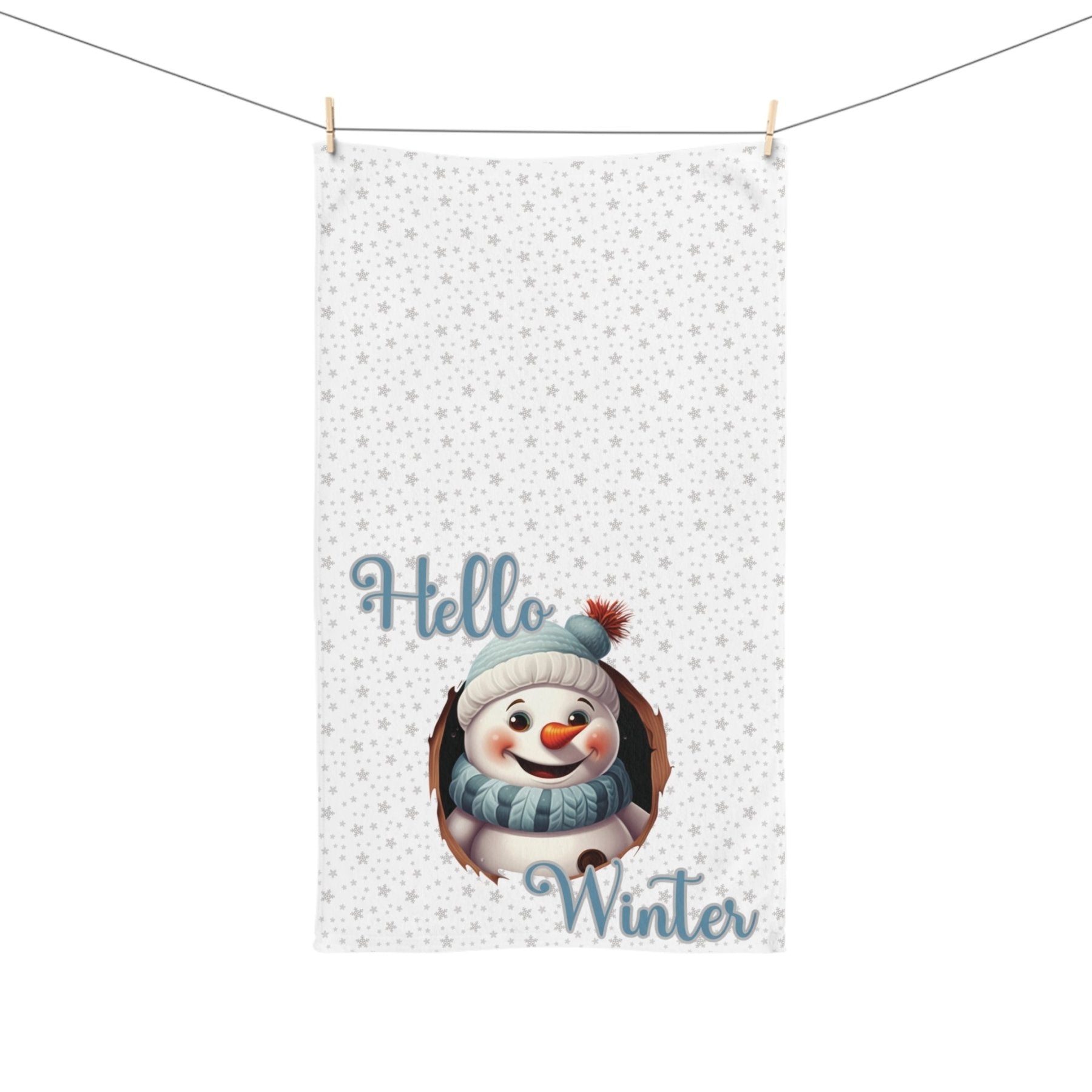 Hand Towel, Snowman, Winter, Hello Winter, Snowman 2 - Janlyn's Crafts