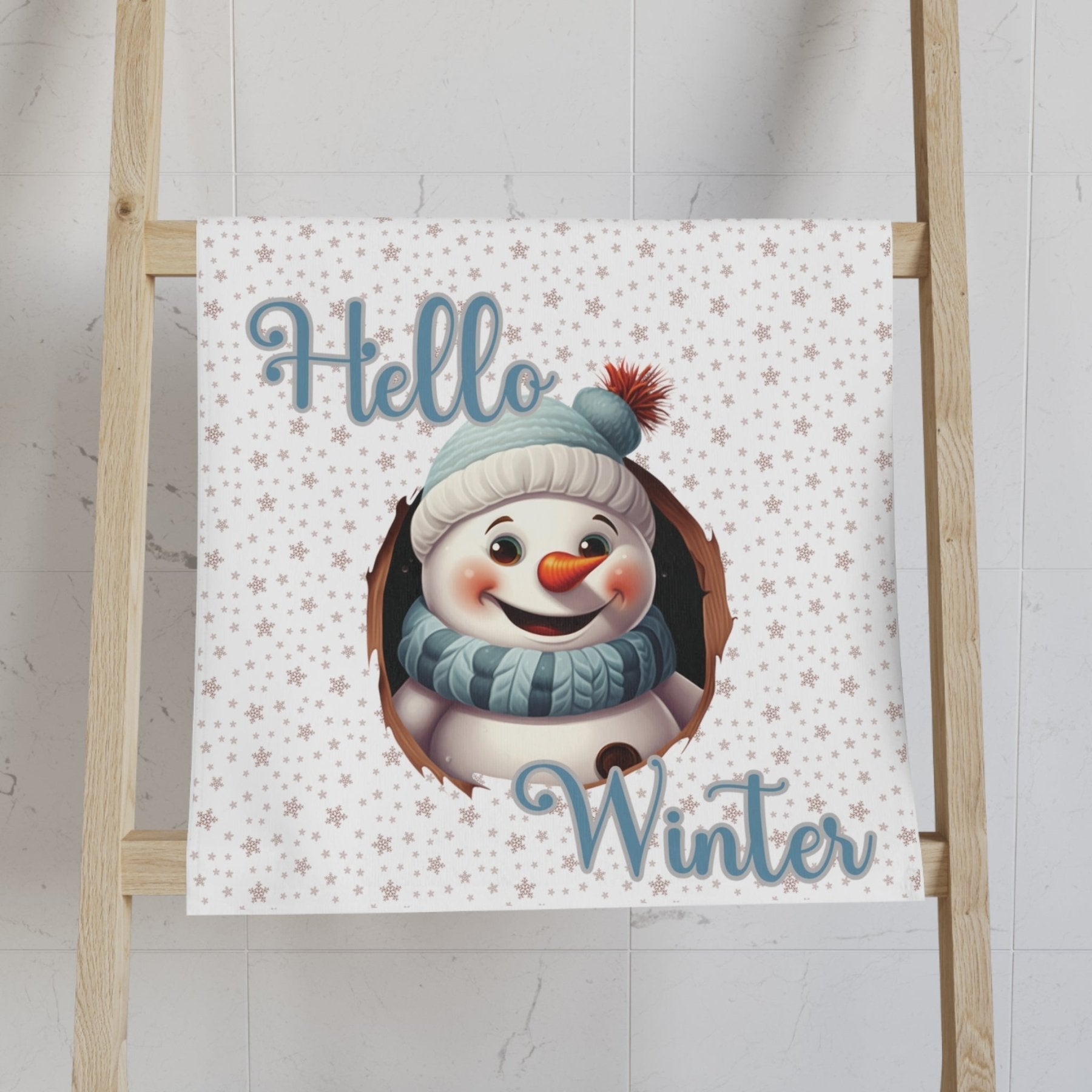 Hand Towel, Snowman, Winter, Hello Winter, Snowman 2 - Janlyn's Crafts