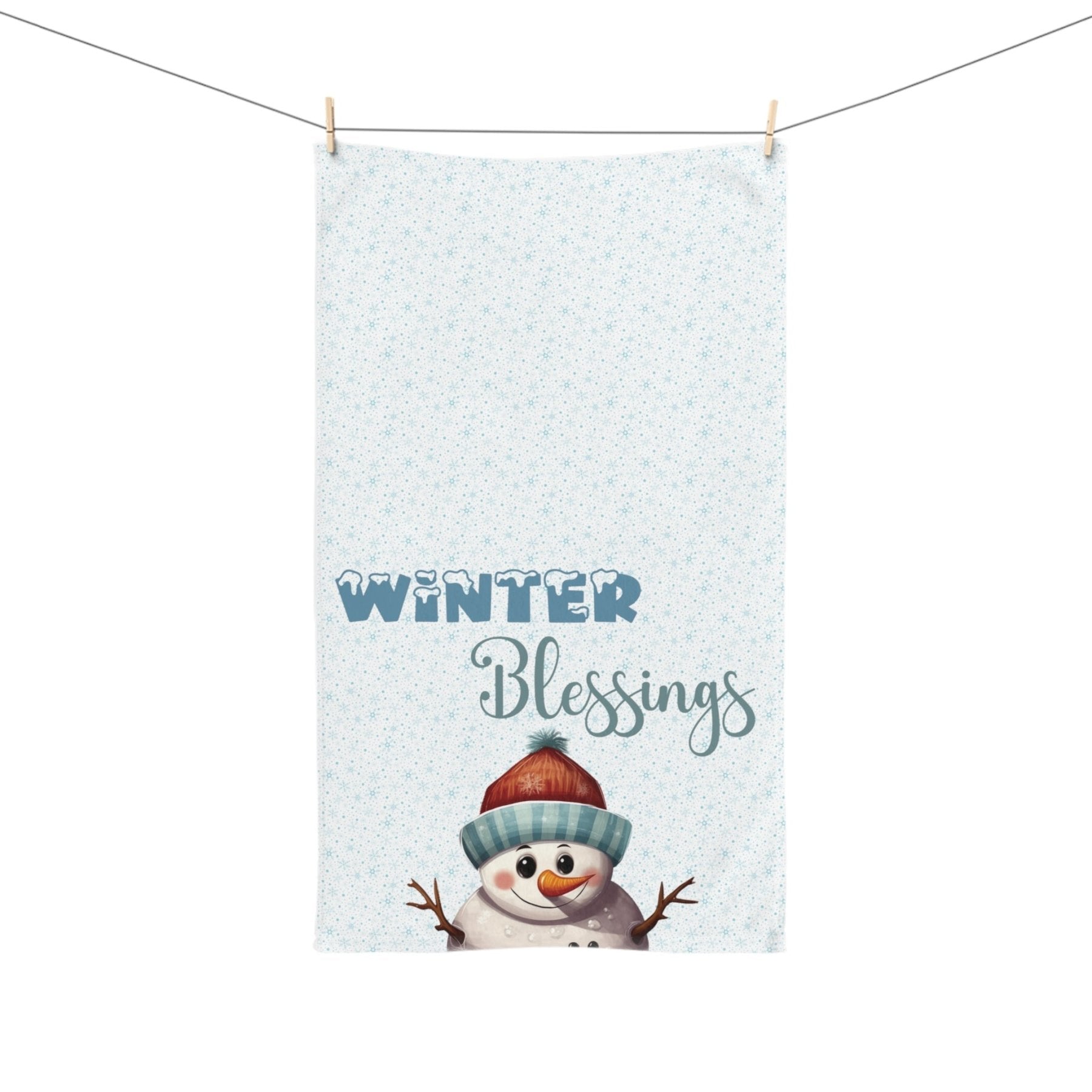 Hand Towel, Snowman, Winter, Winter Blessings, Snowman 4 - Janlyn's Crafts