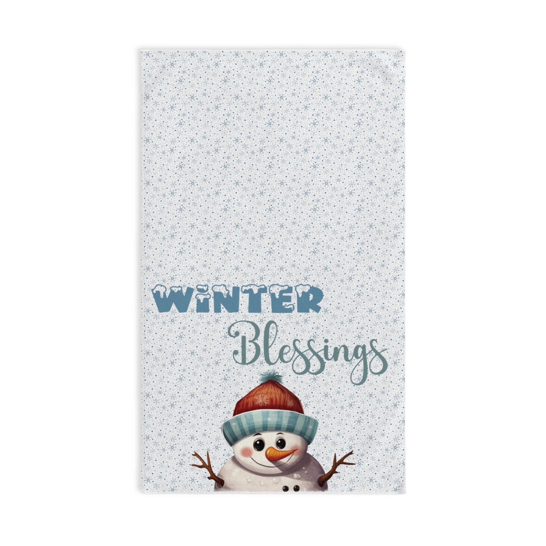 Hand Towel, Snowman, Winter, Winter Blessings, Snowman 4 - Janlyn's Crafts