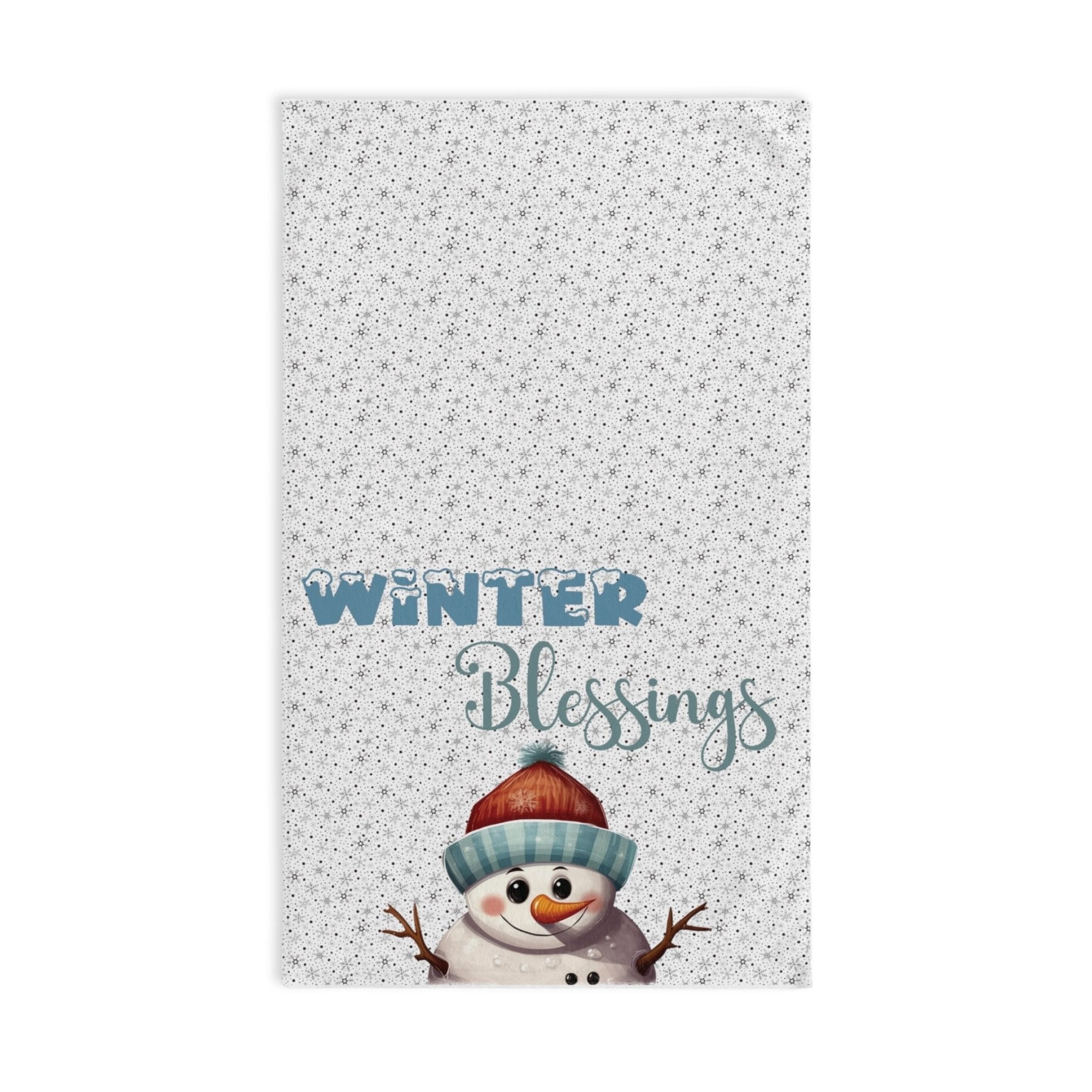 Hand Towel, Snowman, Winter, Winter Blessings, Snowman 4 - Janlyn's Crafts