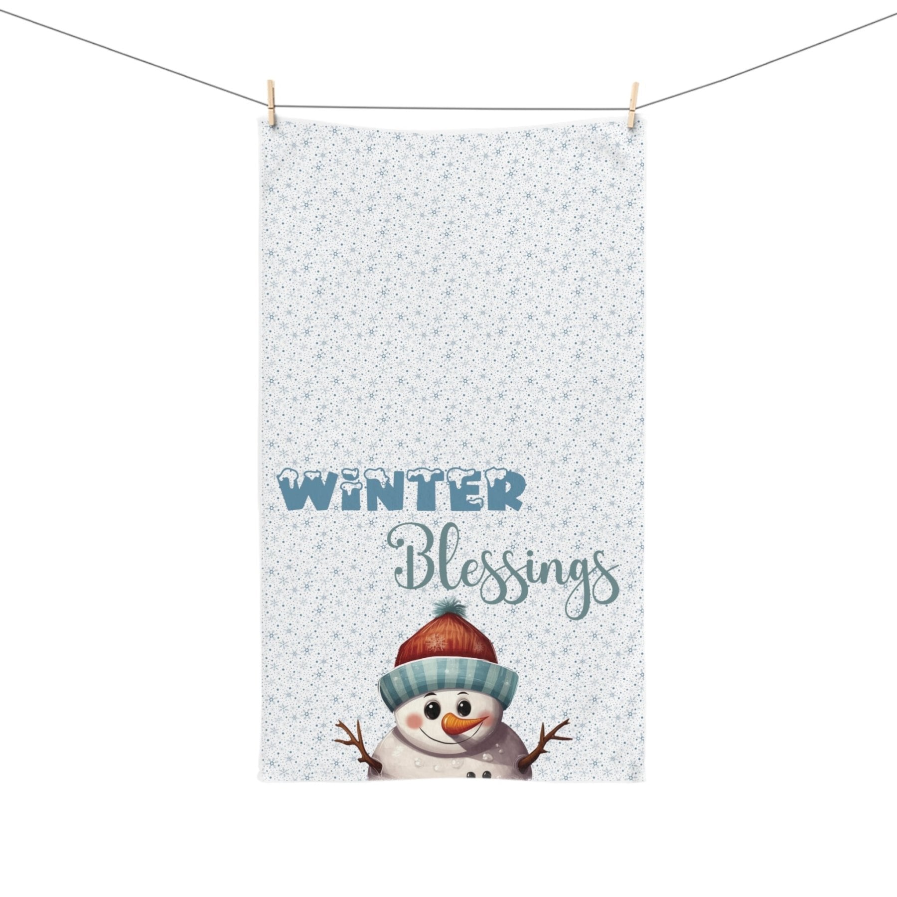 Hand Towel, Snowman, Winter, Winter Blessings, Snowman 4 - Janlyn's Crafts