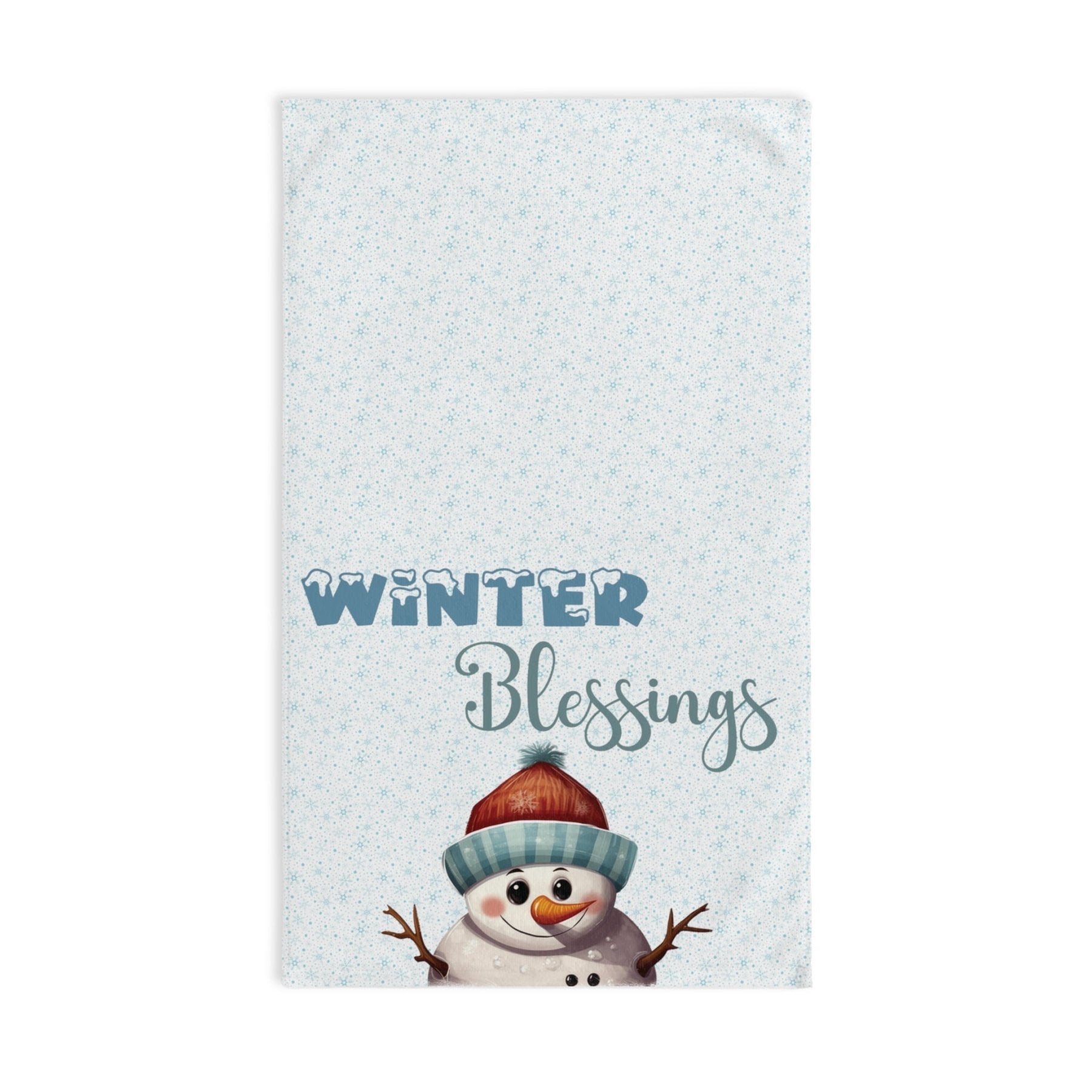 Hand Towel, Snowman, Winter, Winter Blessings, Snowman 4 - Janlyn's Crafts