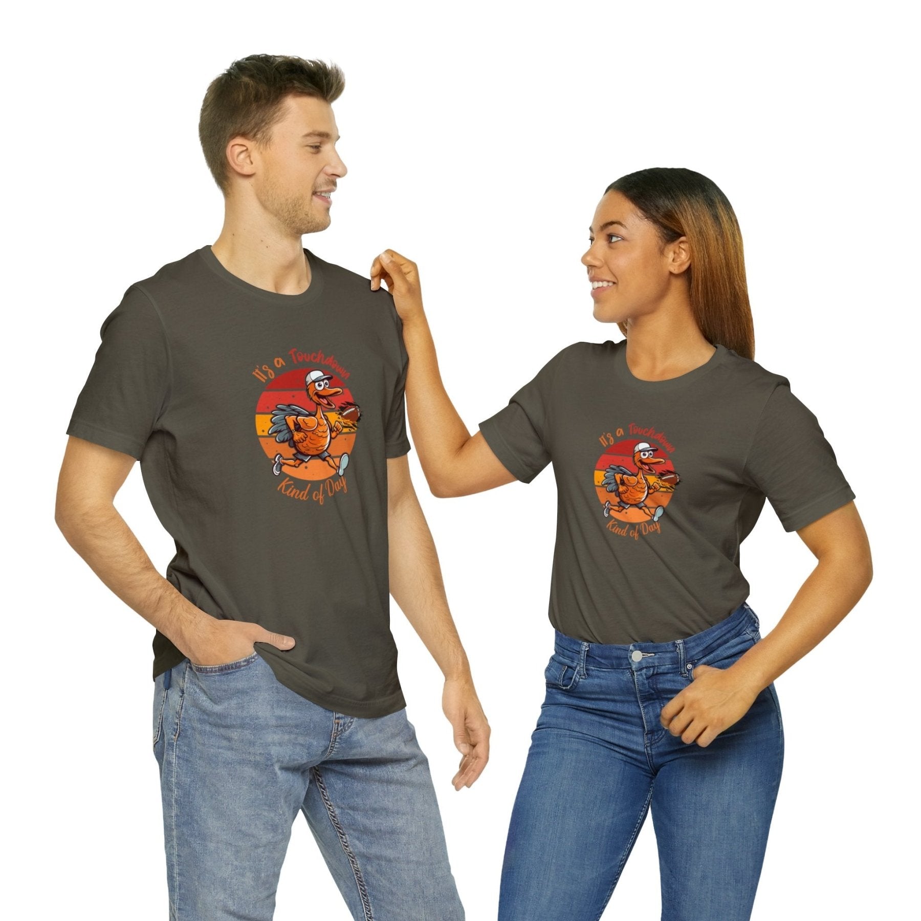 It's a Touchdown Kind of Day, Unisex 3001 Bella Canvas T-Shirt - Janlyn's Crafts