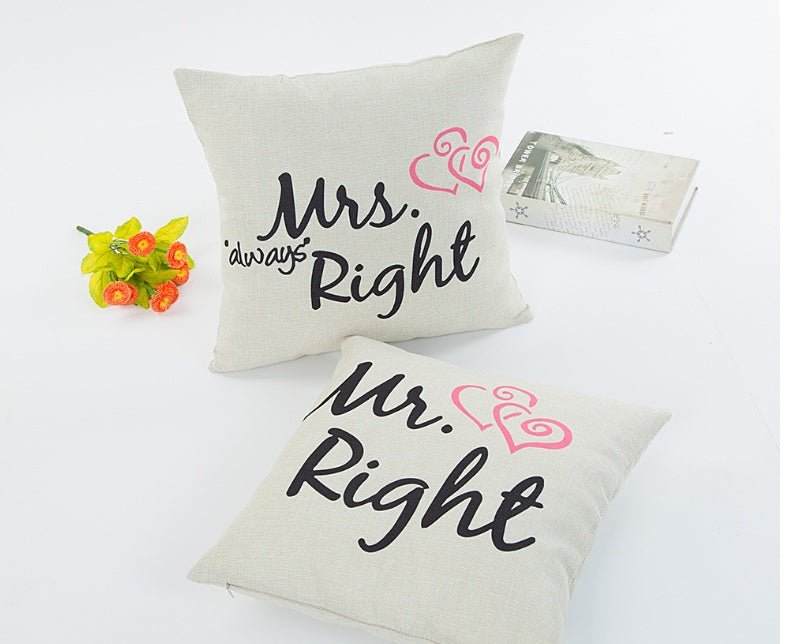 Linen valentine couple hugging pillowcase - Janlyn's Crafts