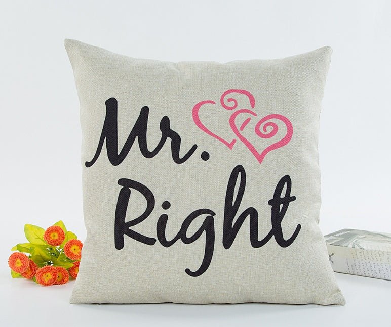 Linen valentine couple hugging pillowcase - Janlyn's Crafts