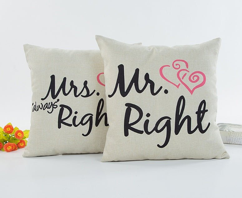 Linen valentine couple hugging pillowcase - Janlyn's Crafts