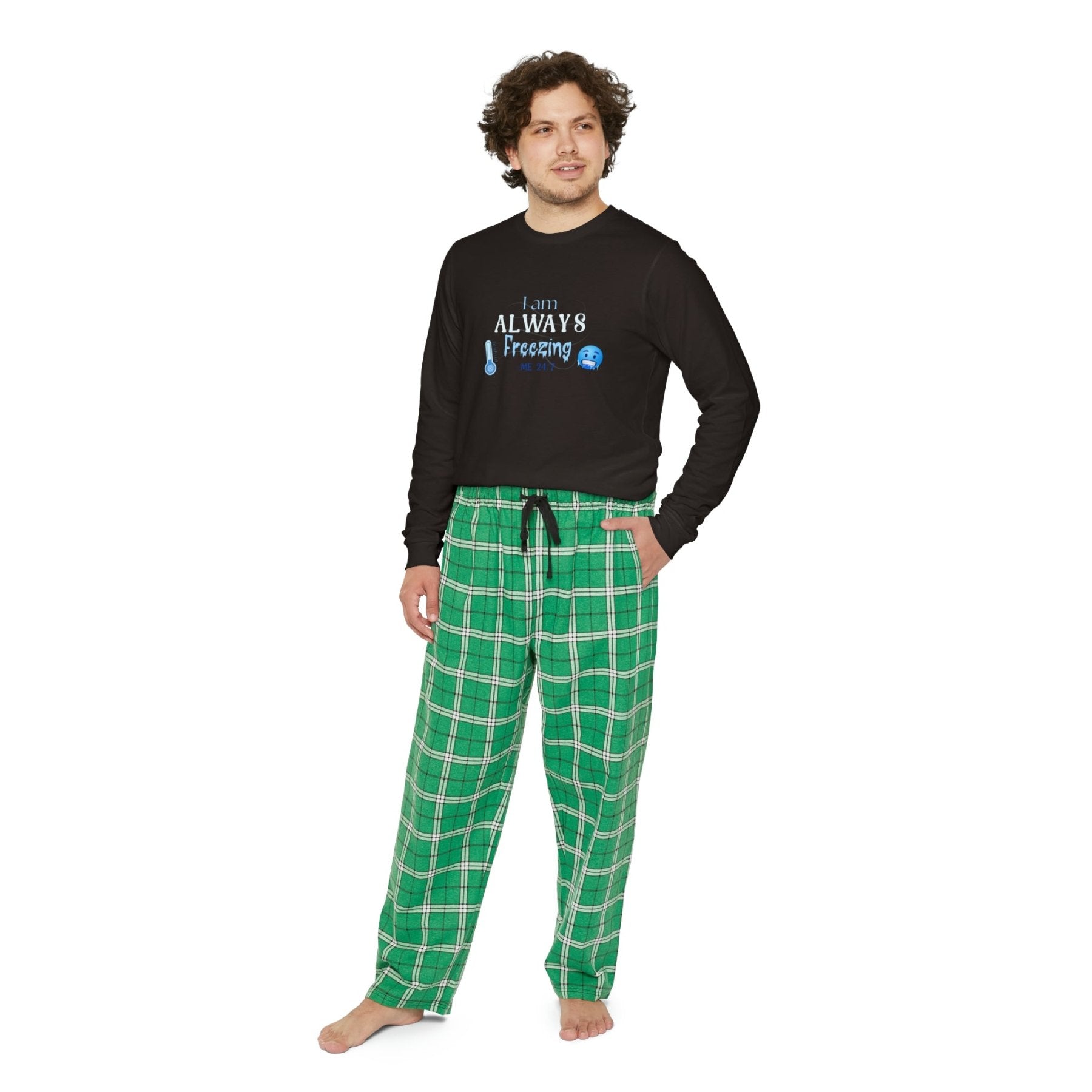 Men's Long Sleeve Pajama Set, I'm Always Freezing, Cold, All Year Round Pajamas, PJs, Cold Lover - Janlyn's Crafts