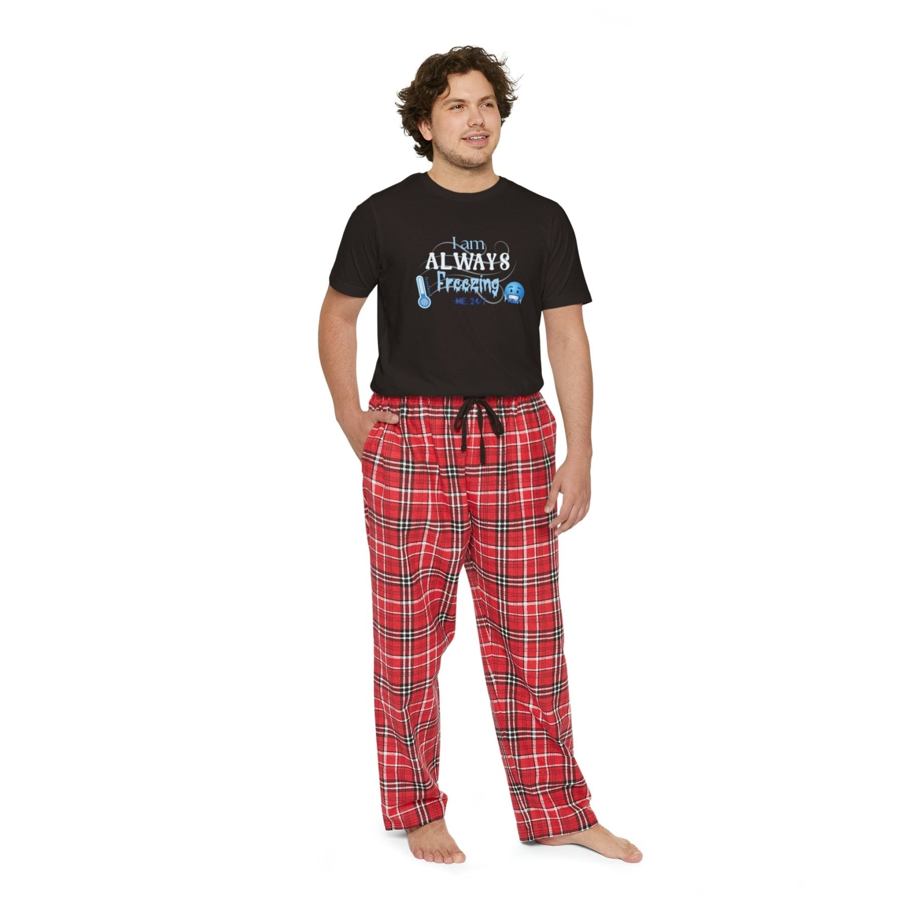 Men's Short Sleeve Pajama Set, I am Always Freezing, Cold, All Year Round Pajamas, PJs, Cold Lover - Janlyn's Crafts