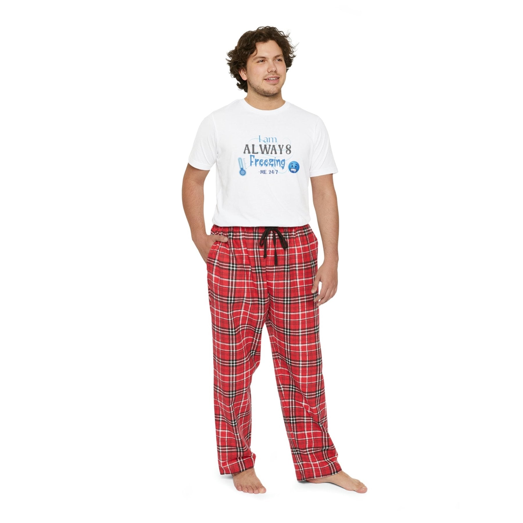 Men's Short Sleeve Pajama Set, I am Always Freezing, Cold, All Year Round Pajamas, PJs, Cold Lover - Janlyn's Crafts